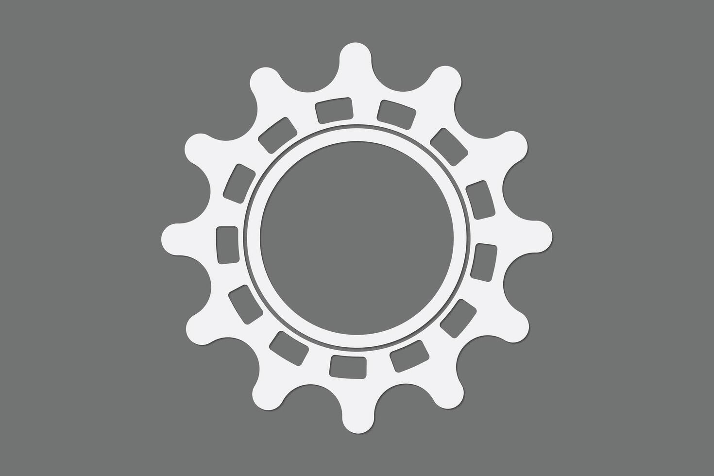 White gear of machine on dark paper background for business illustration vector