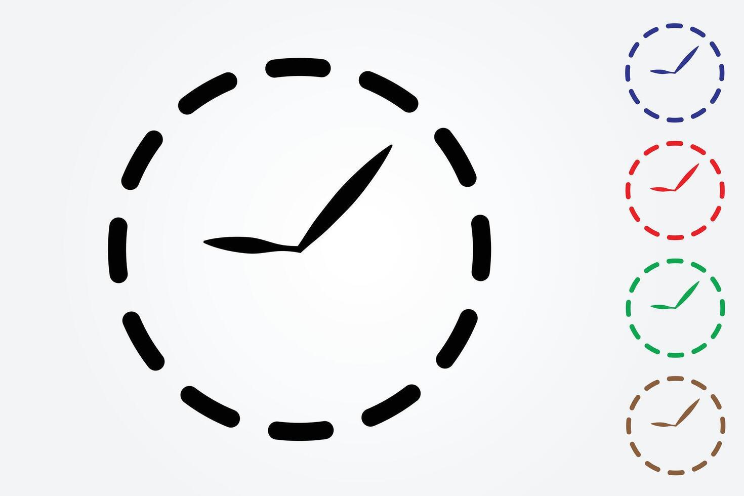 Clock icons with many colors on white background for time tracking illustration vector