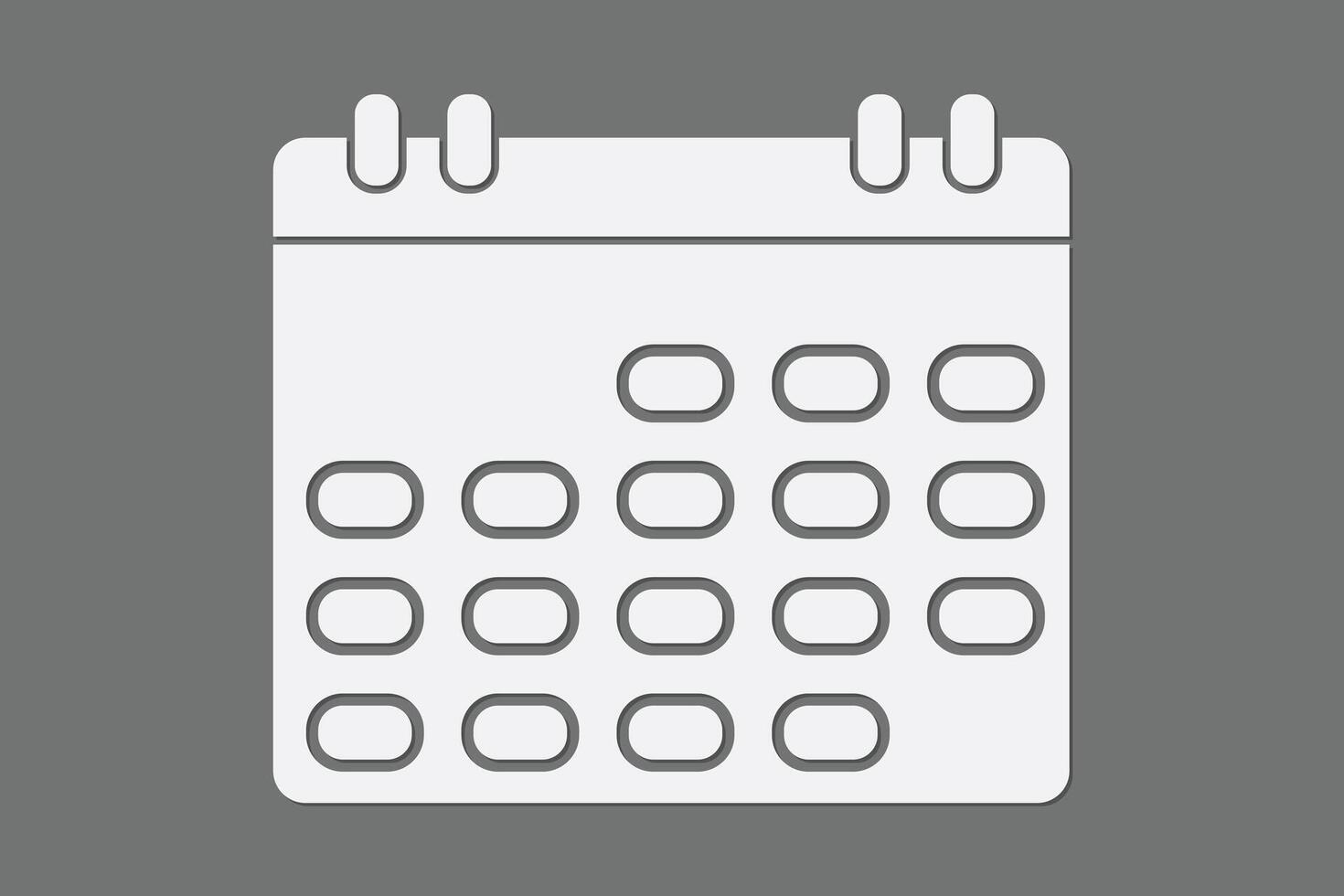 Simple calendar with white color on dark background illustration vector