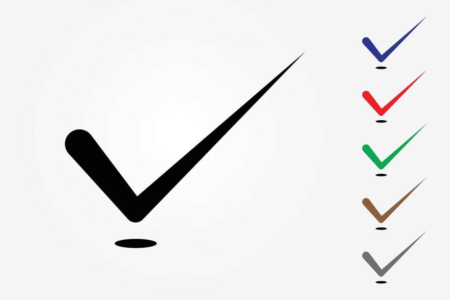 Correct symbol with many colors on white background for approval sign in business and education vector