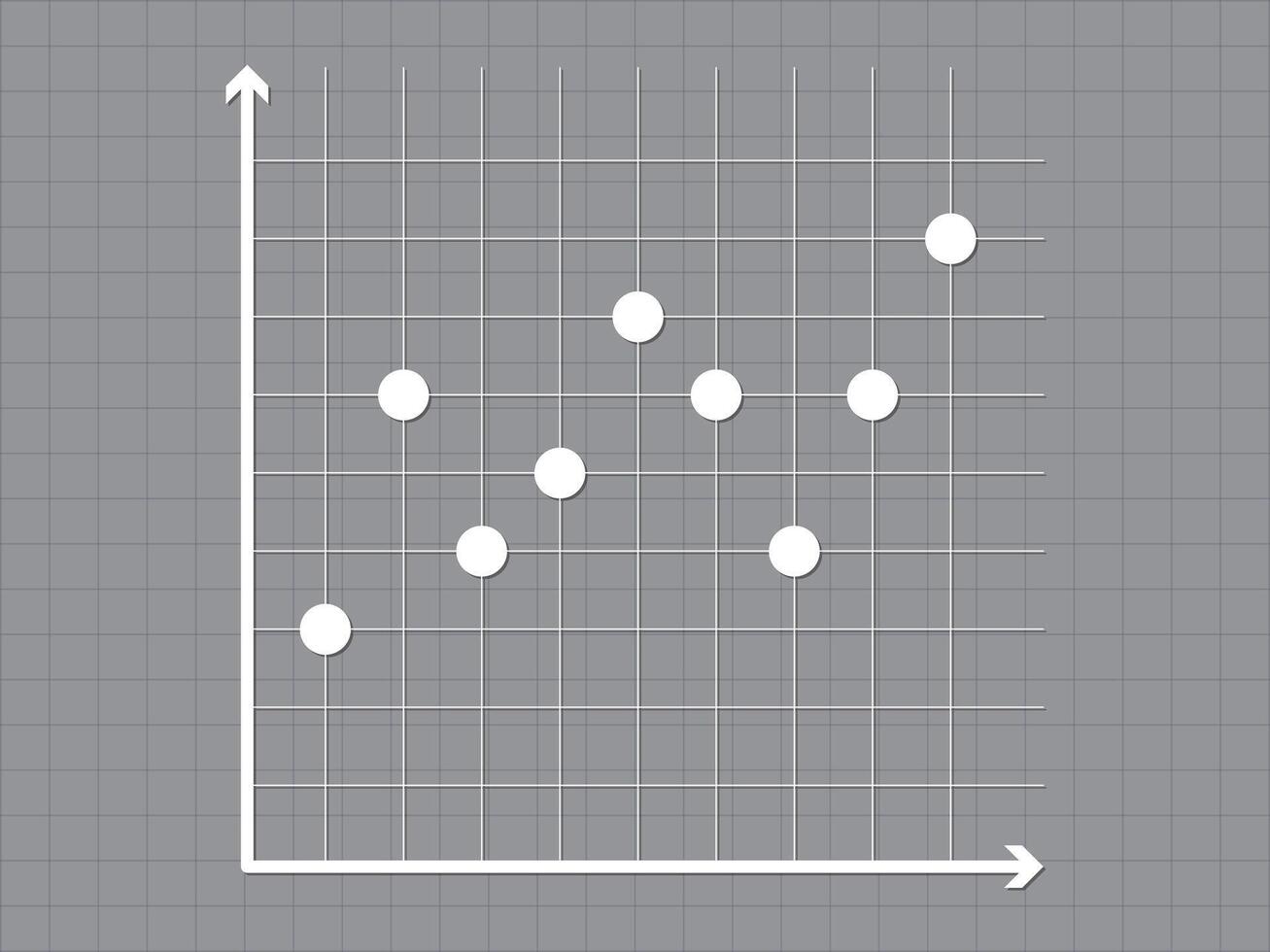 Scatter diagram chart on dark gray background for business and education vector