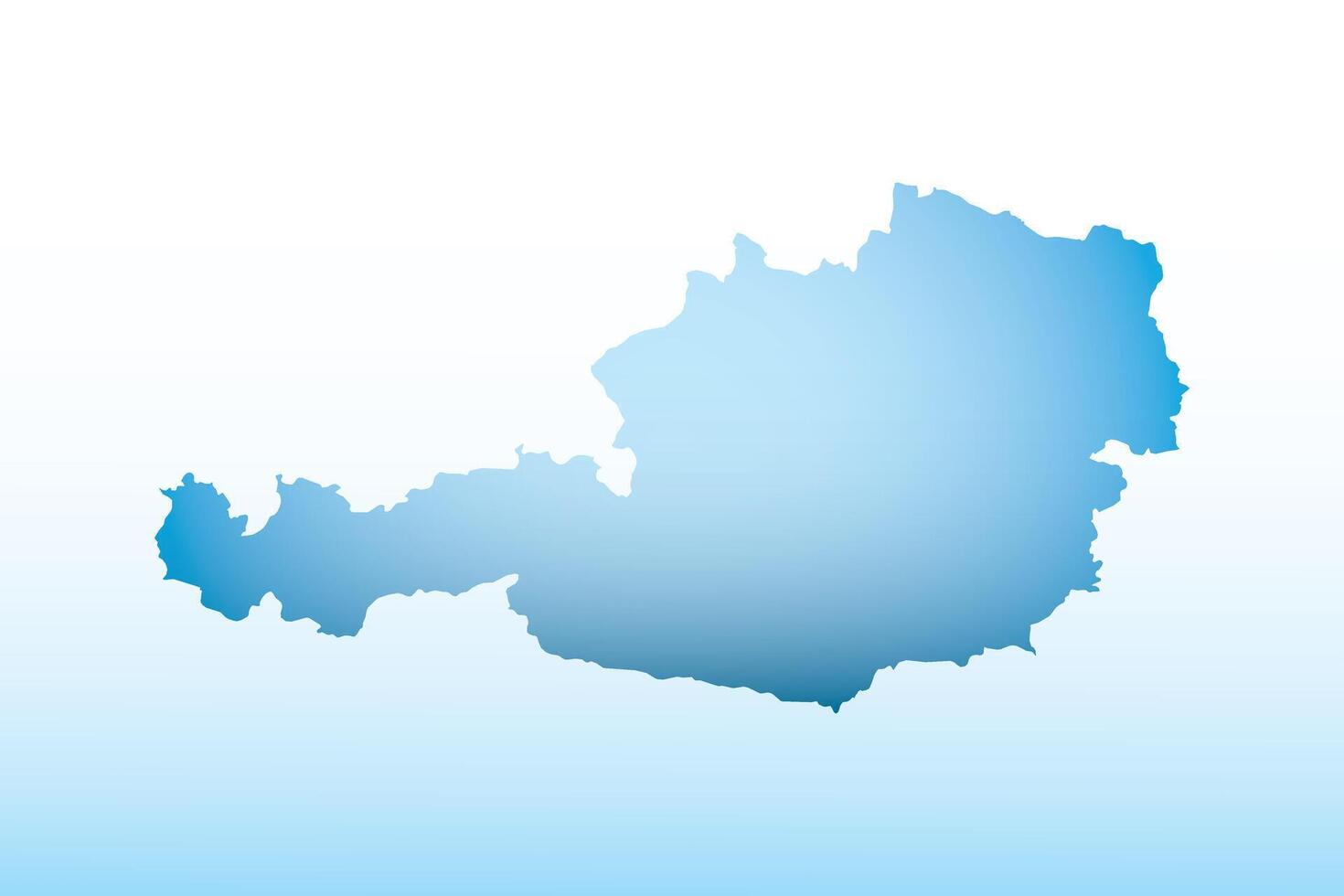 Blue Austria map ice with dark and light effect on light background illustration vector