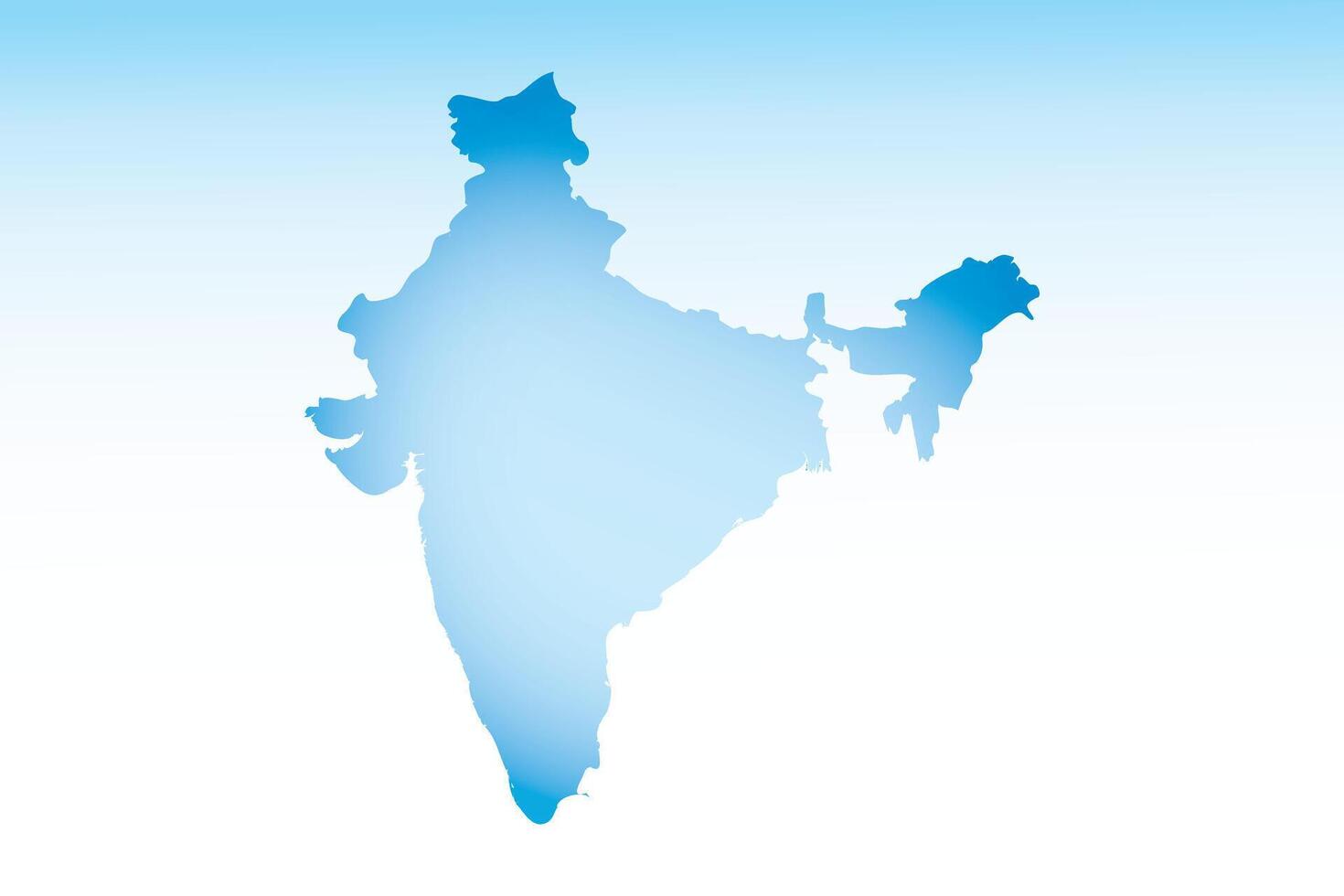 Blue India map ice with dark and light effect on light background illustration vector