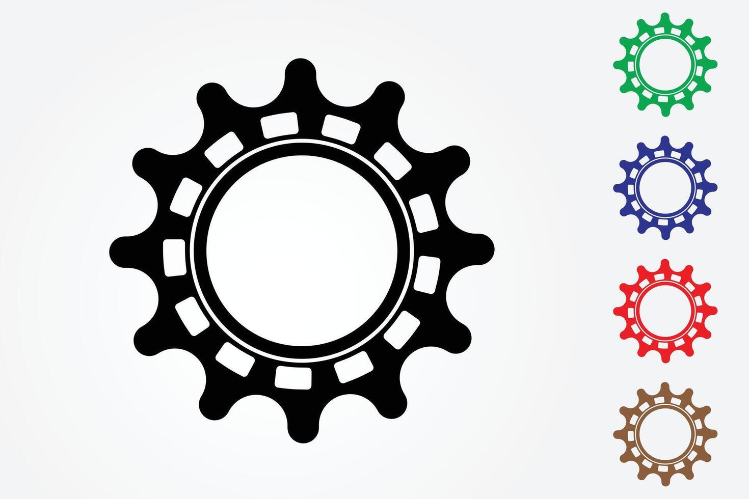 Gears of machine with different colors for industry on light background illustration vector