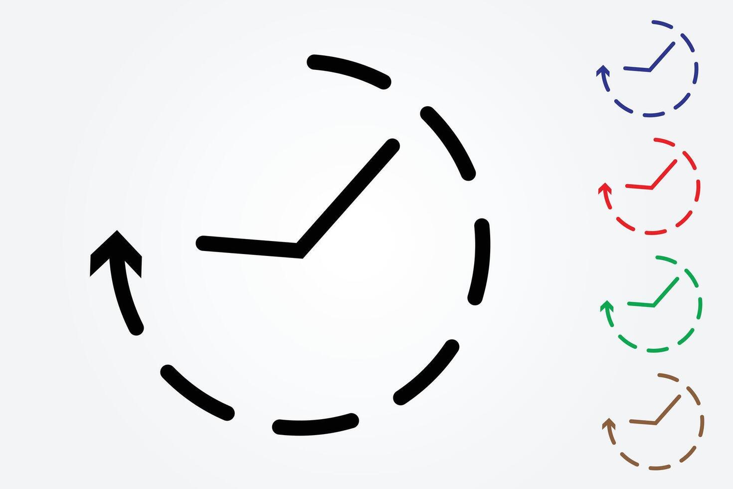 Colorful fast delivery icons with time and arrow sign on white background illustration vector