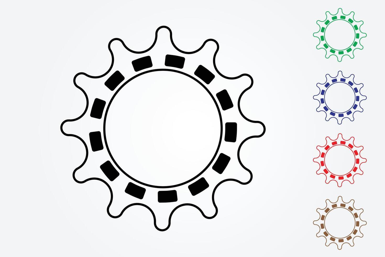 Set of cogwheels of different colors for business on white background illustration vector