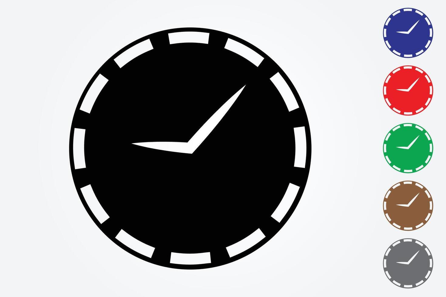 Simple clock logos with many colors on white background for time management illustration vector