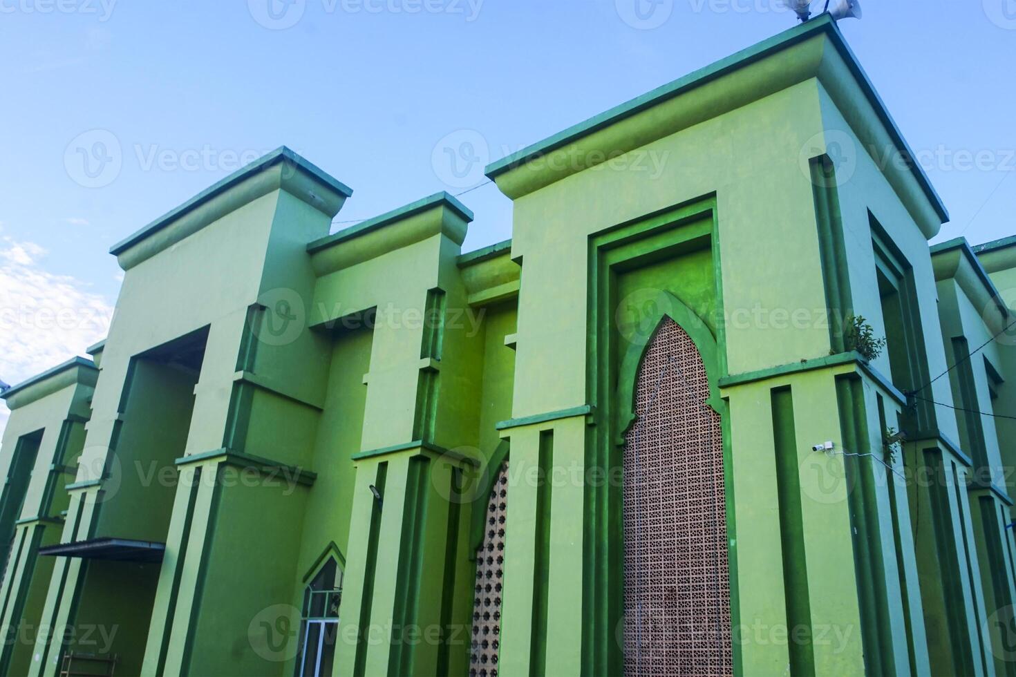 the view of the mosque and its dome looks out, creating a stunning view photo