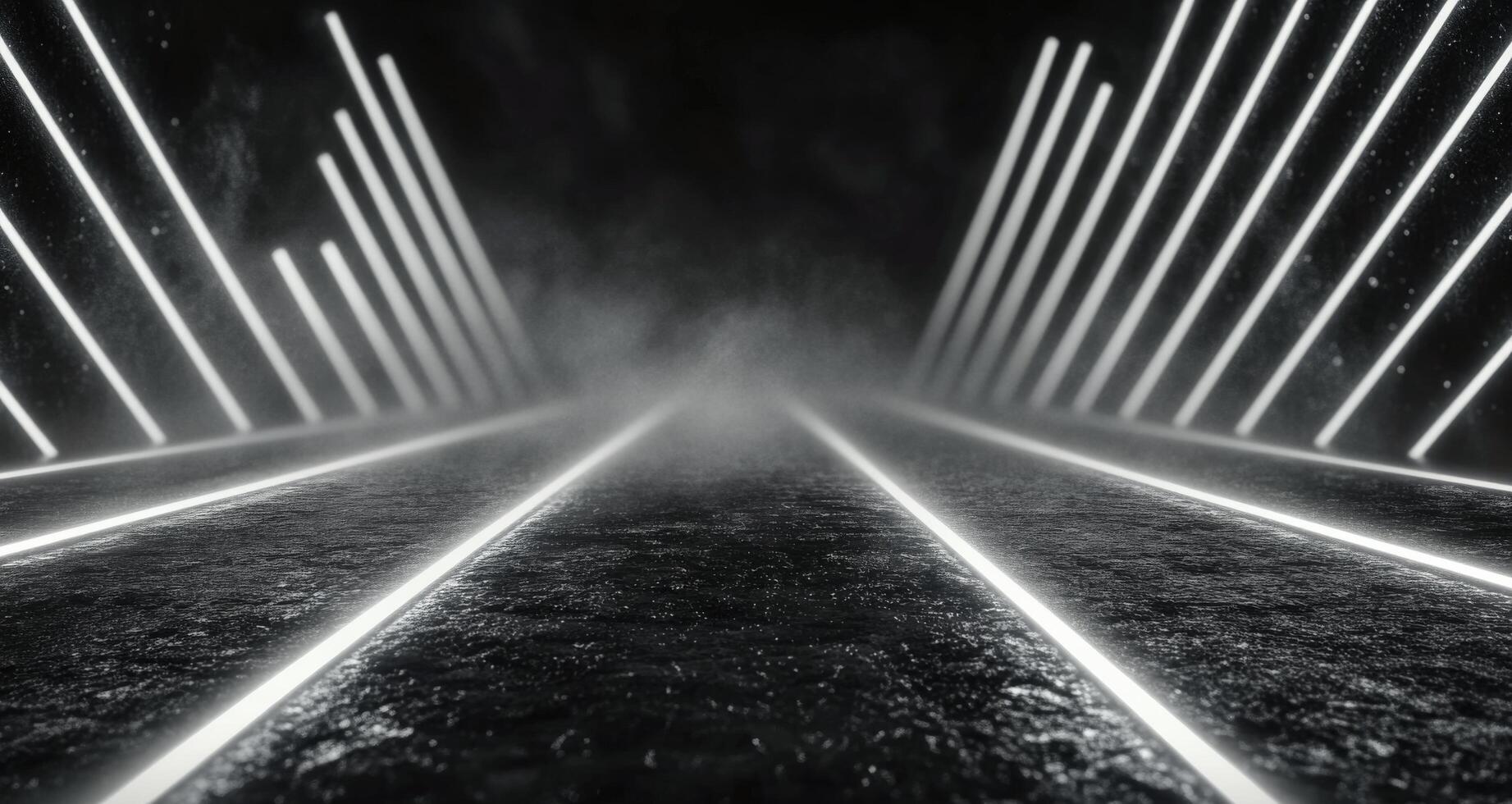 Dynamic light beams create an artistic display in a dark environment photo