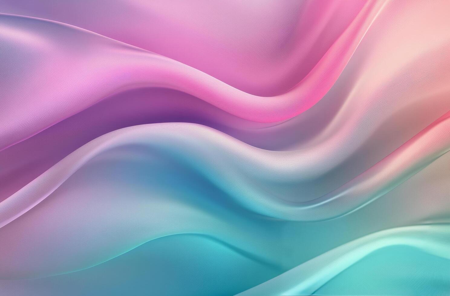 Soft pink and blue silk fabric draped in gentle waves in natural light photo