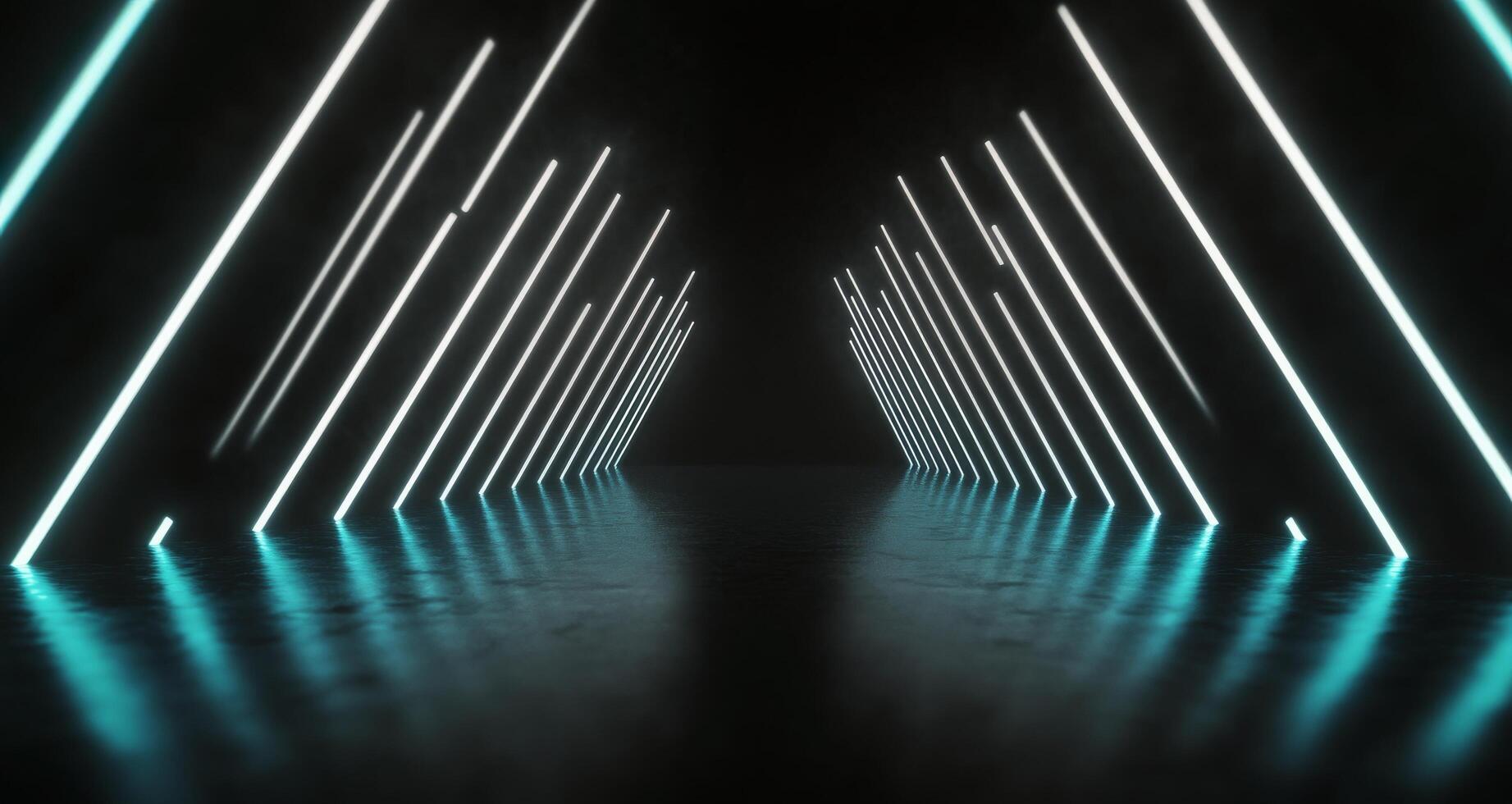 Dynamic light beams create an artistic display in a dark environment photo