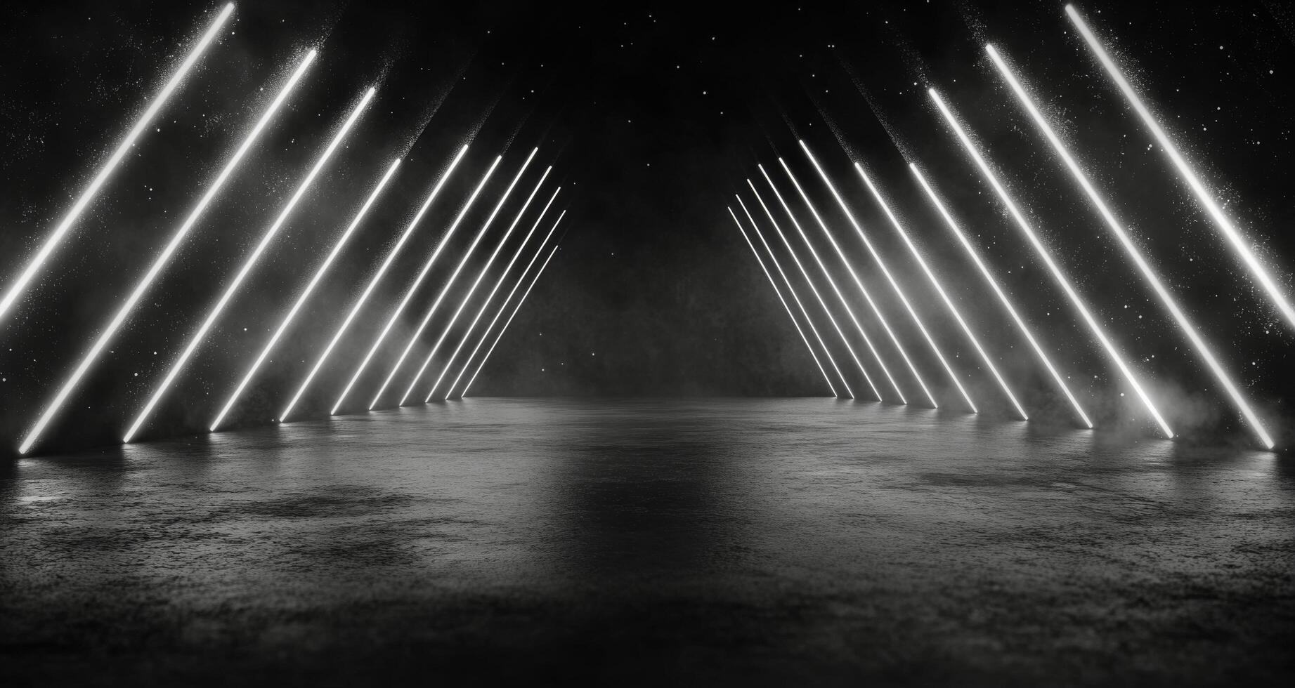 Dynamic light beams create an artistic display in a dark environment photo