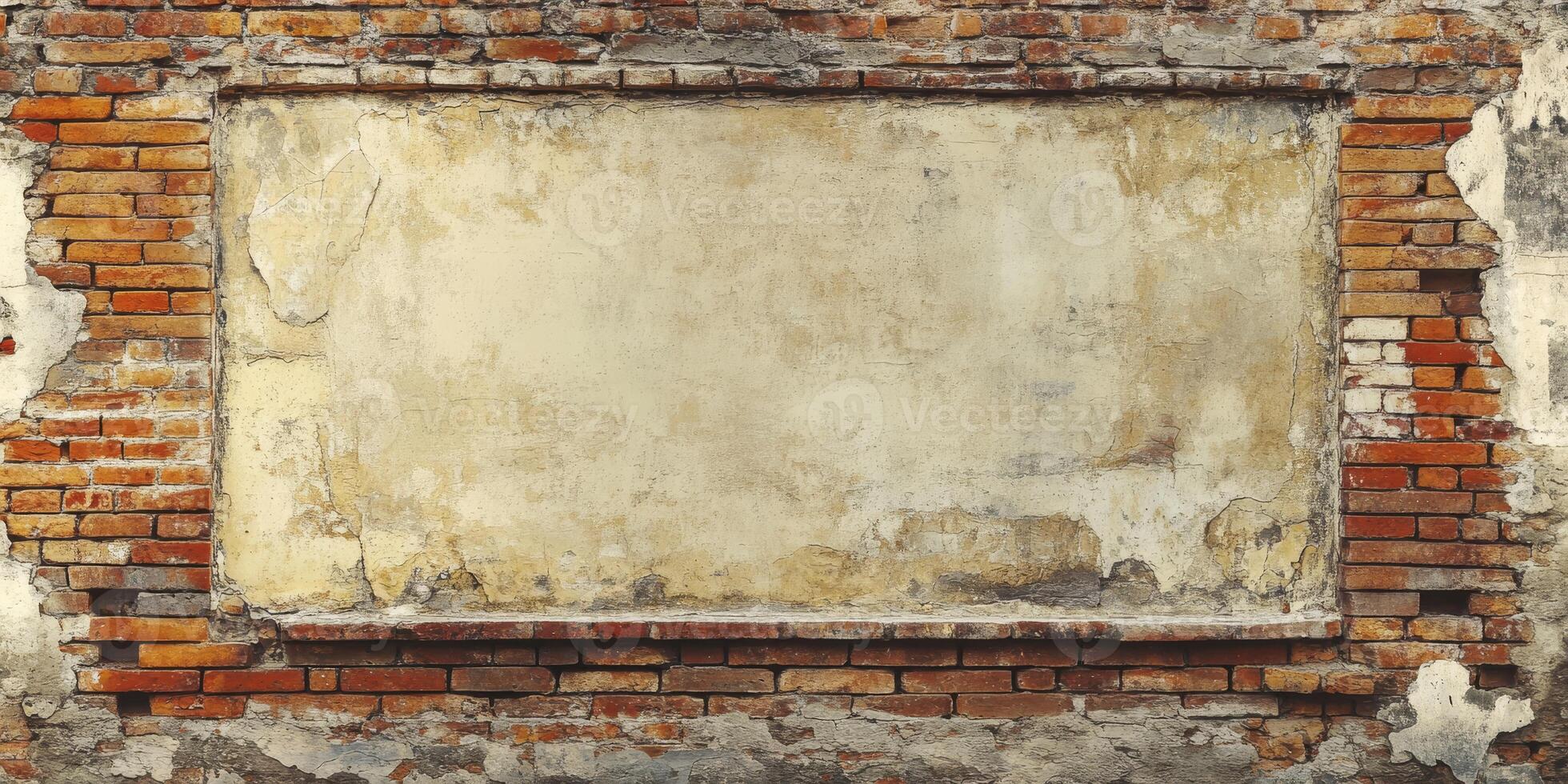 Imagine a rustic wall with weathered bricks, ideal for showcasing your unique content, messages, or creative captions, customized to meet your specific needs in a visually appealing way photo