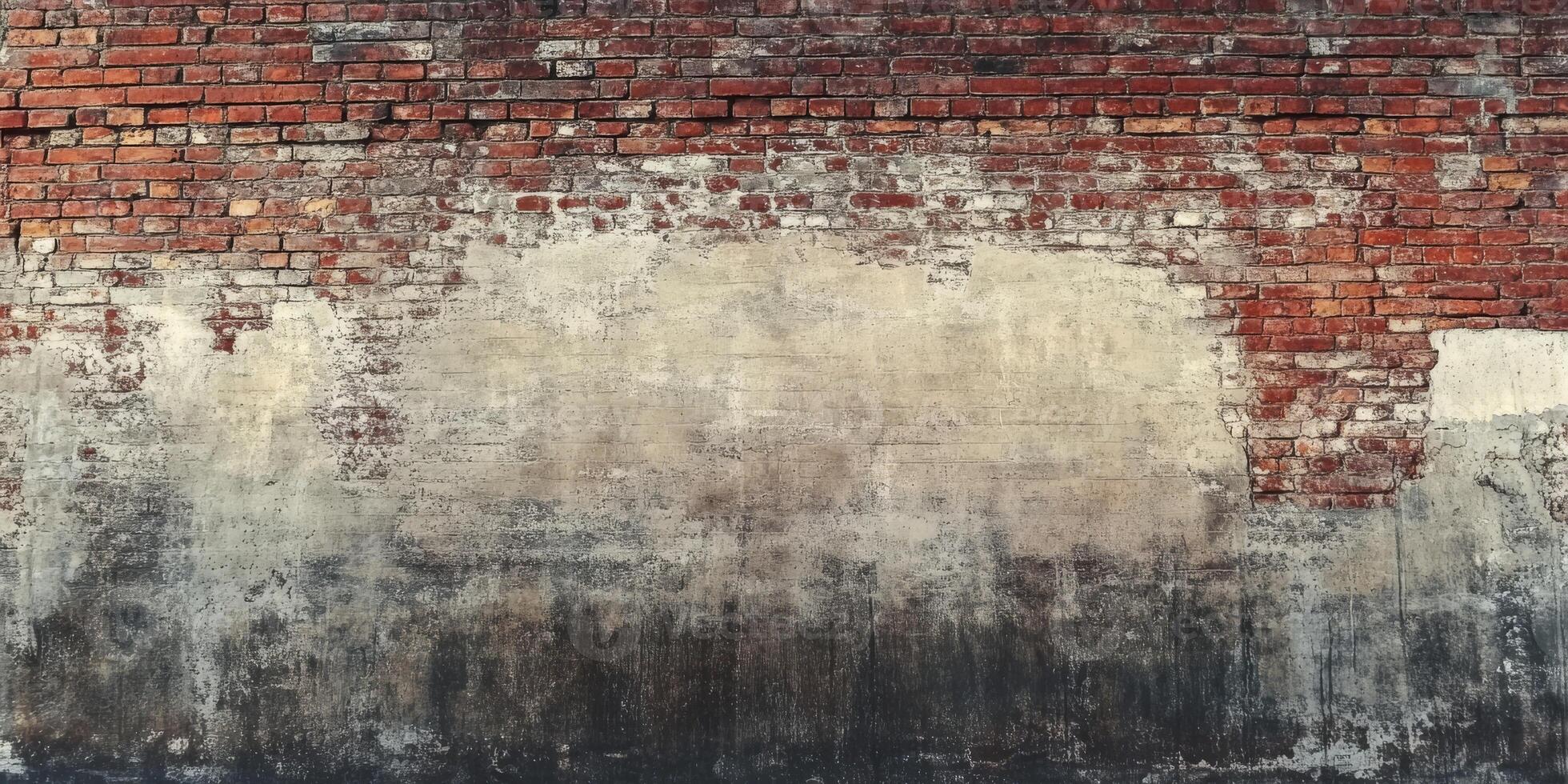 This rustic image showcases a weathered brick wall, featuring peeling paint and beautifully fading colors, making it the perfect choice for backgrounds across various design projects and applications photo