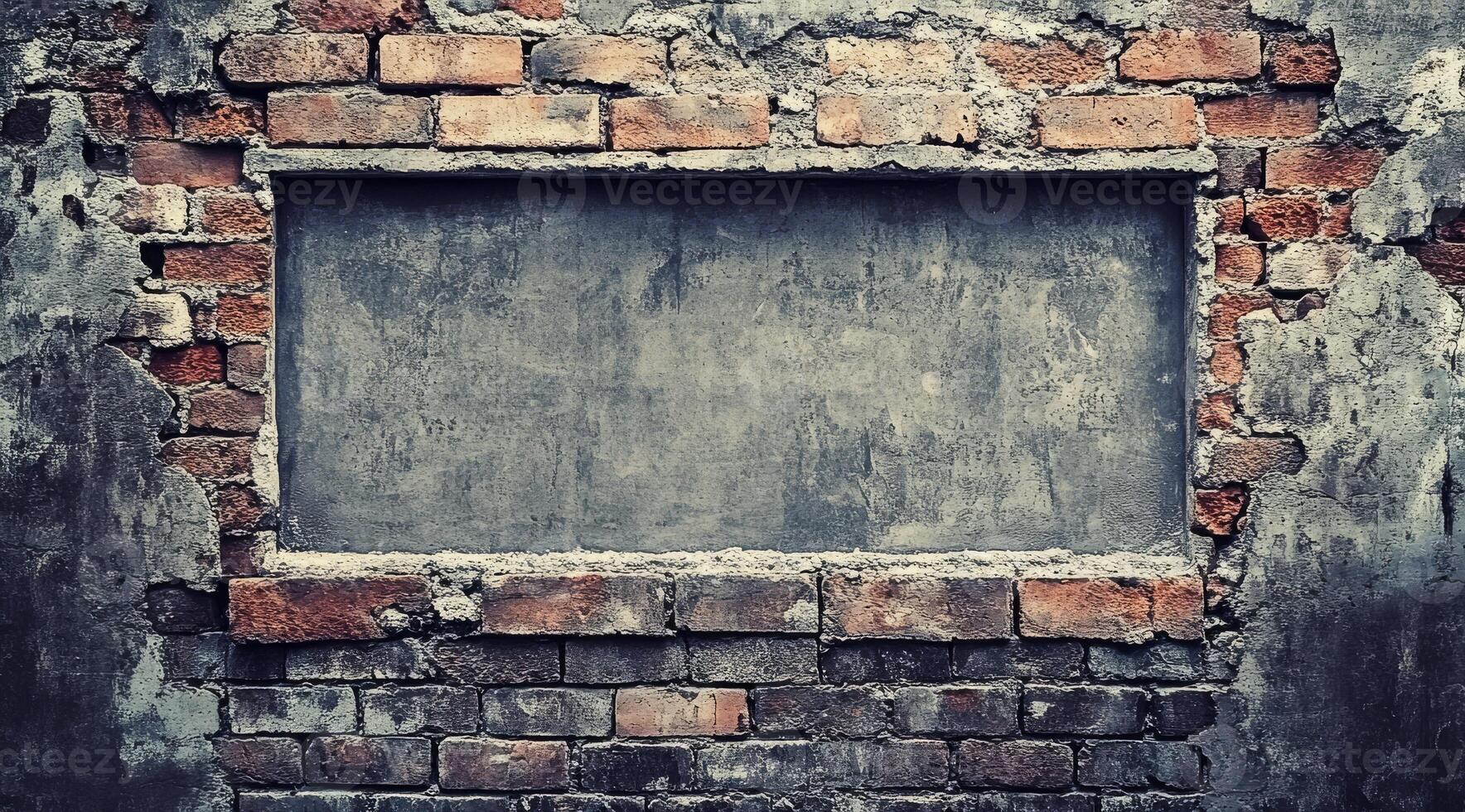 Imagine a textured brick wall with a spacious empty area for your text or graphics. This backdrop is perfect for creatives wanting a rustic, versatile background for their projects photo