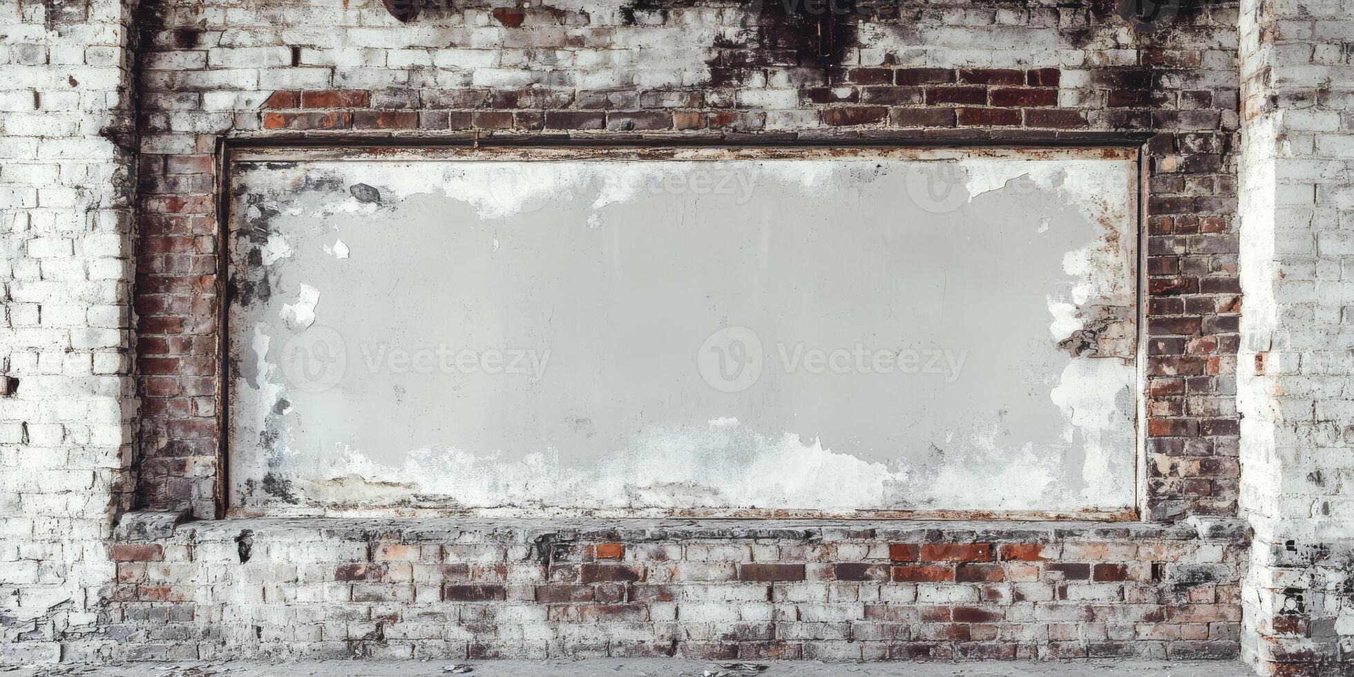 Imagine a rustic brick wall with a unique plastered area, perfect for showcasing engaging text or images. This charming backdrop enhances creative projects with its mix of textures and colors photo