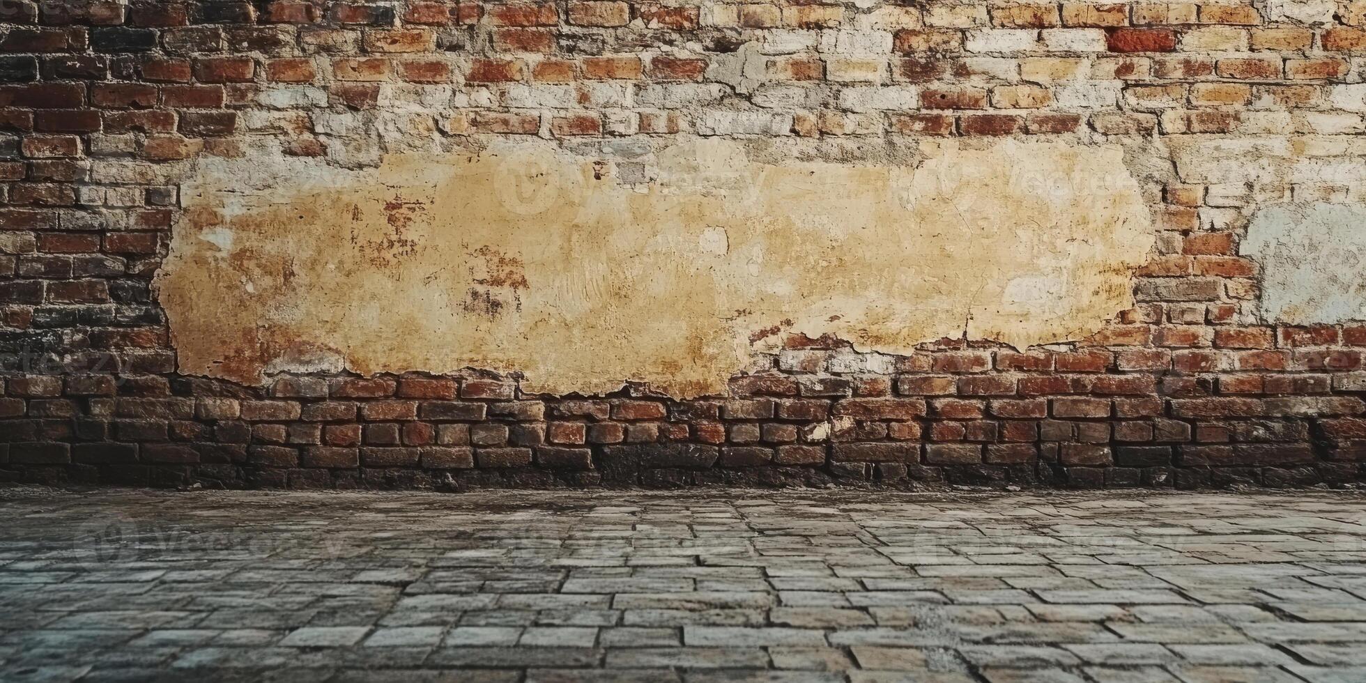Imagine a textured backdrop showcasing an aged brick wall, complete with layers of peeling paint. This natural setting is ideal for prominently displaying artwork, meaningful messages, or branding photo