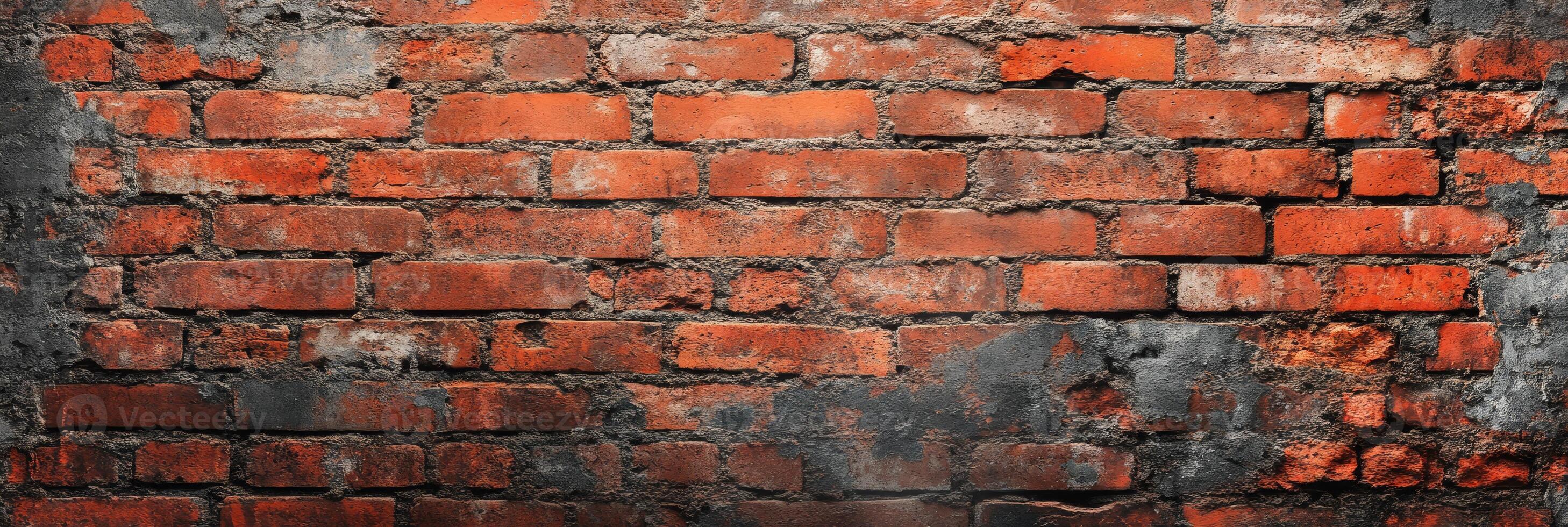 This fascinating display showcases a weathered old red brick wall that highlights a captivating variety of textures and colors, making it an ideal rustic backdrop for an array of creative projects photo