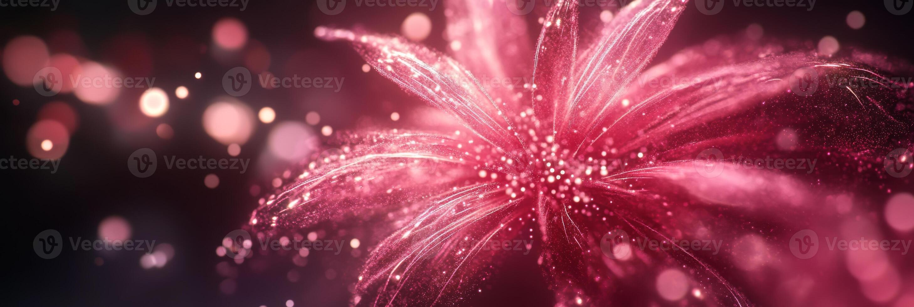 Stunning pink fireworks are bursting with bright light and sparkles, creating a truly magical atmosphere photo