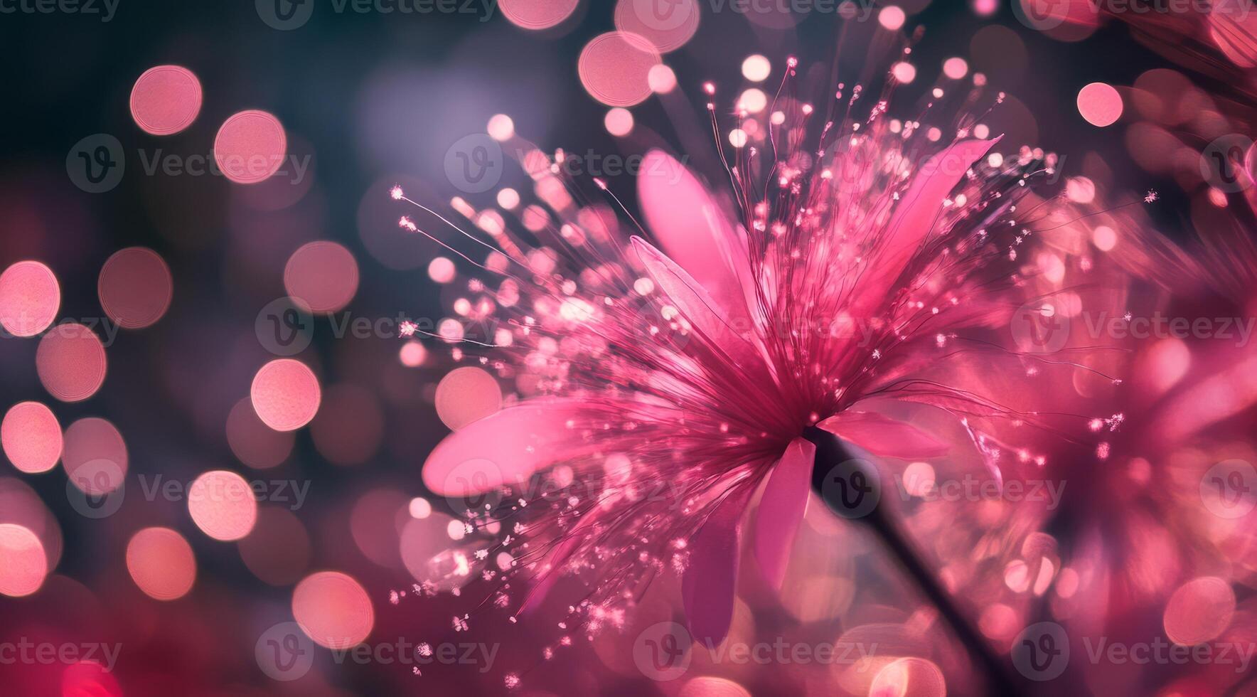 A truly stunning pink flower is beautifully surrounded by a magical bokeh effect, making it perfect for nature themes photo