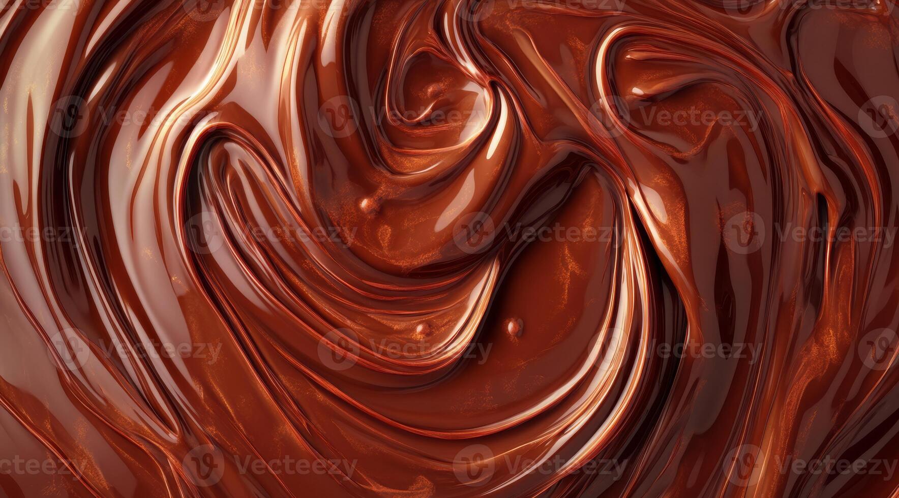 An incredibly mesmerizing closeup of beautifully melted chocolate, showcasing a rich and glossy swirl that evokes a sense of indulgence and warmth, making it perfect for enticing dessert themes photo
