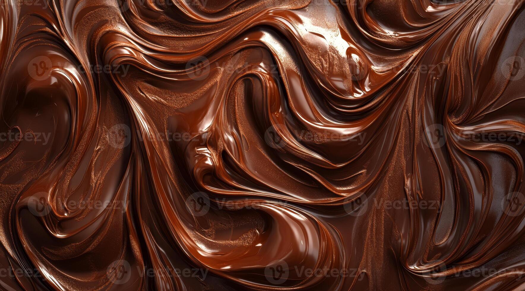 A captivating and enticing closeup shot of melted chocolate showcasing rich, creamy, swirling textures that evoke the ultimate indulgence and sweetness, making it perfect for any dessert lover photo