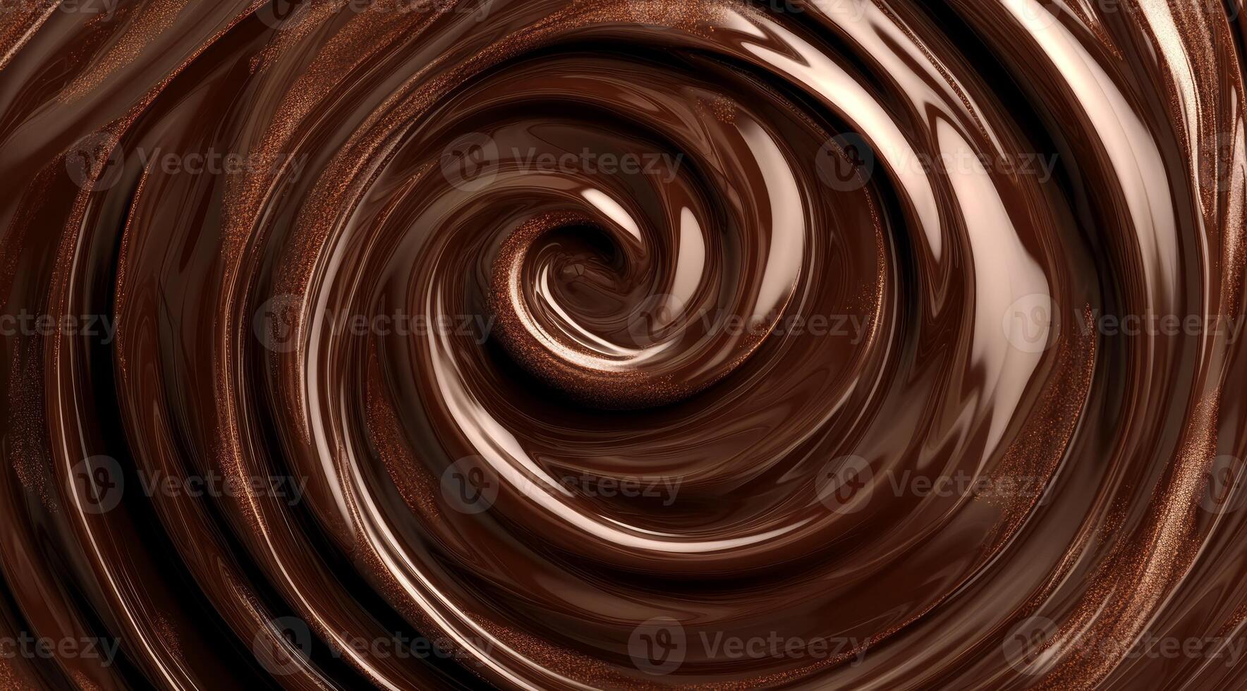 A rich, glossy swirl of irresistibly melted chocolate, showcasing an incredibly silky texture and a deep, inviting brown color, making it perfect for a wide range of desserts and culinary designs photo