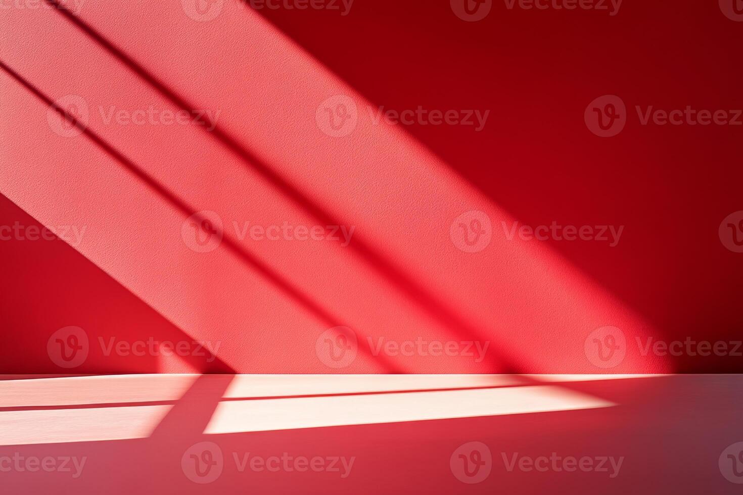 A captivating abstract image beautifully showcasing intriguing shadows casting on a striking red wall surface photo