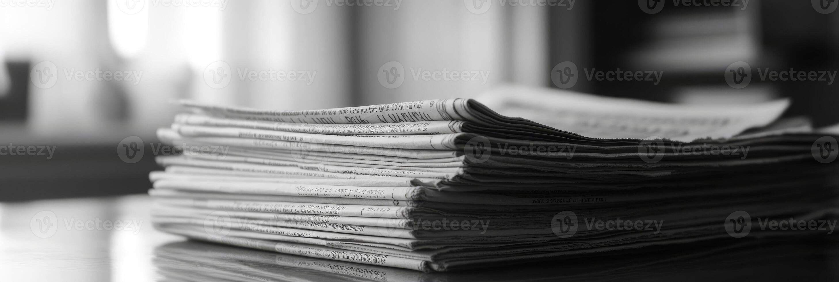 A captivating black and white image of a neat stack of papers, ideal for social media aesthetic inspiration and perfect for professionals wanting to enhance their visual presentations photo