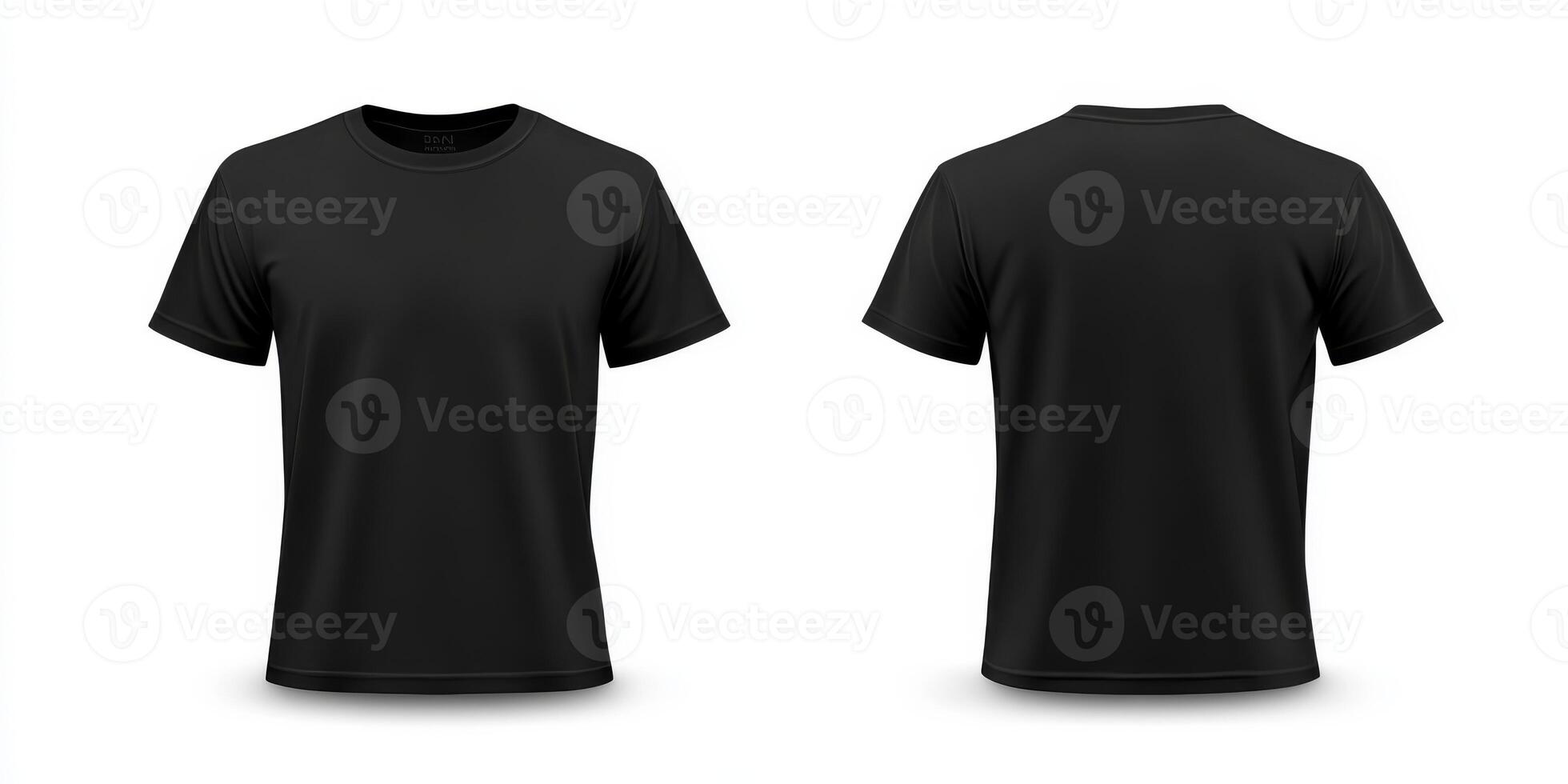 This impressive mockup template showcases a stylish and modern blank black tshirt, featuring both front and back designs, making it ideal for branding, design presentations, and creative projects photo