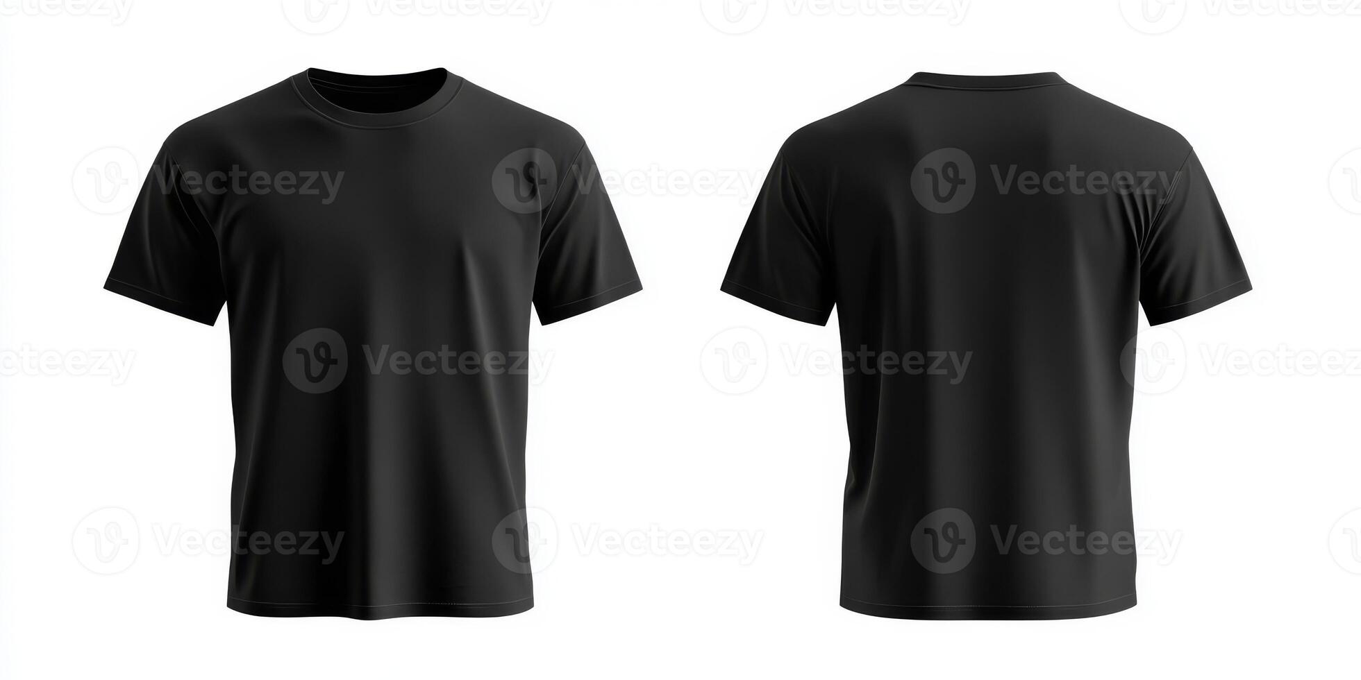 This professional black tshirt mockup prominently showcases both front and back designs, making it an ideal choice for apparel branding, marketing strategies, and impactful design presentations photo