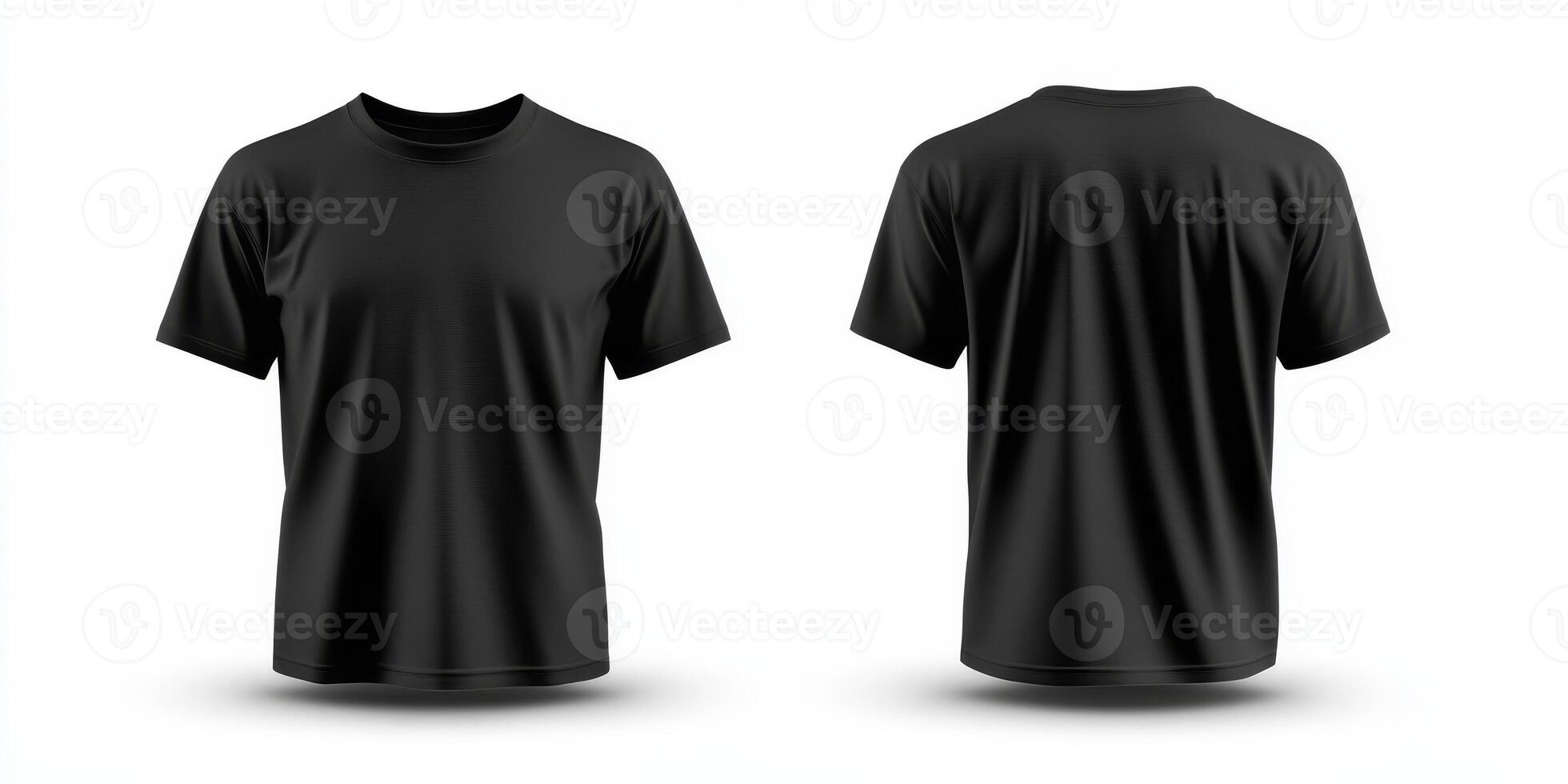 This highquality mockup template effectively showcases a blank black tshirt from both front and back views, making it perfect for printing your custom designs for branding and promotional purposes photo