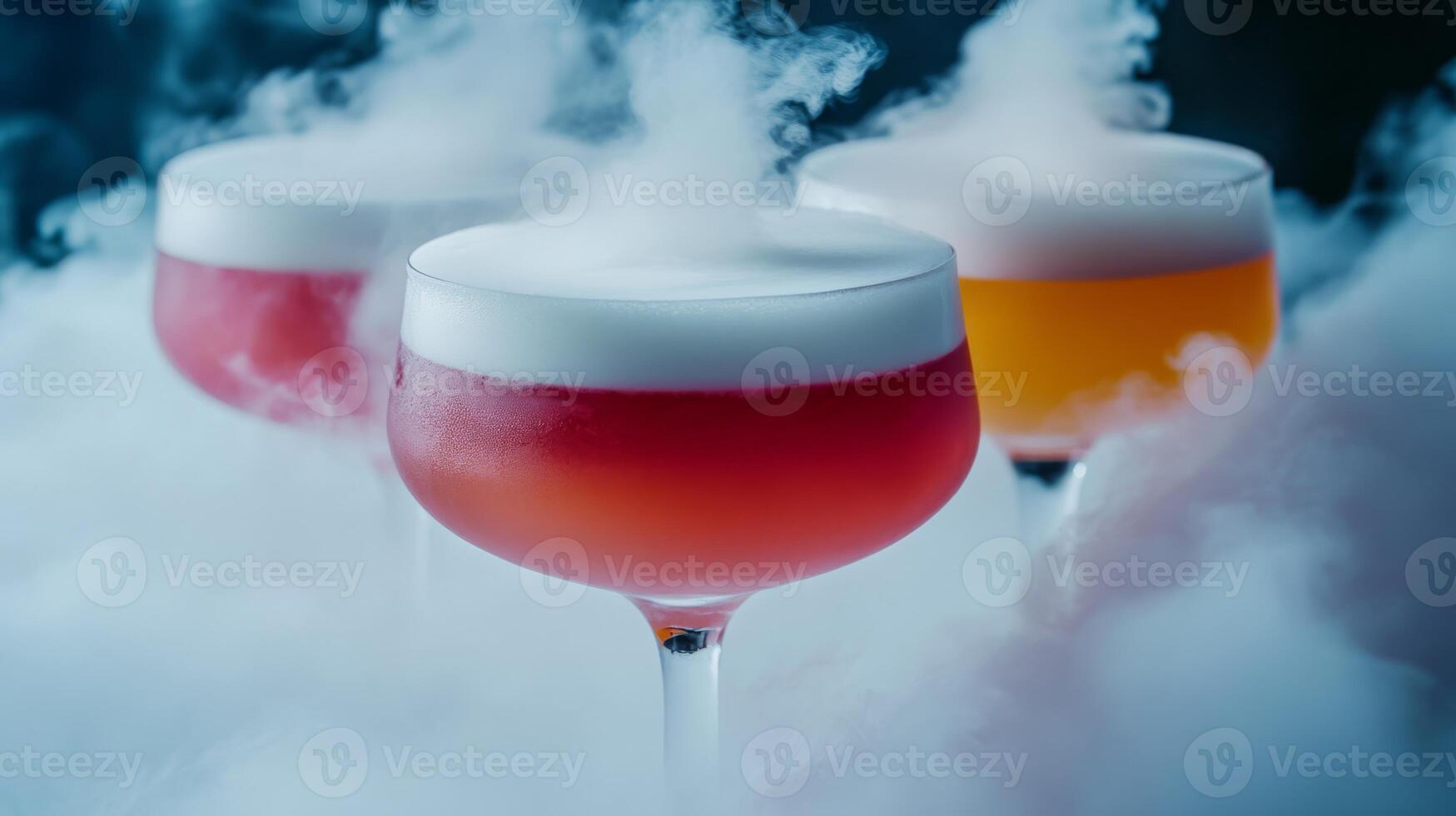 Discover unique liquid nitrogen cocktails with fog effects, ideal for lively parties, captivating guests with their creativity and striking presentation for a memorable experience photo