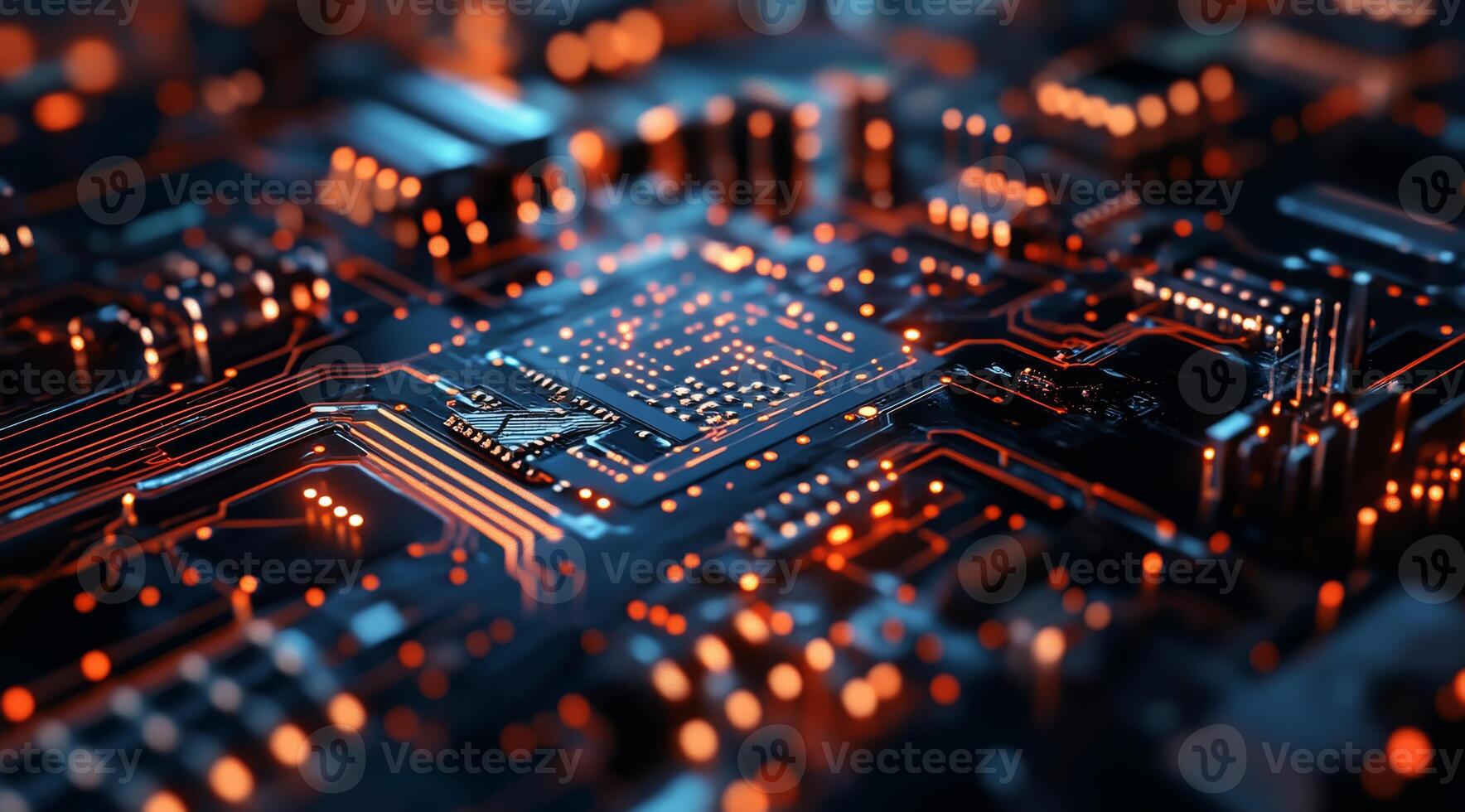 Delve into the intricate and fascinating details of modern microchip circuitry, which showcases cuttingedge technology and vibrant, sophisticated circuitry design that powers todays electronics photo