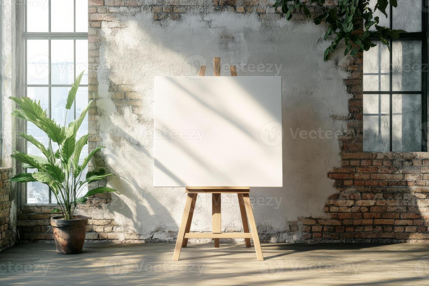 This chic loft features large windows for natural light, pristine white walls for elegance, and an open layout, providing a perfect canvas for artistic designs and inspiring creativity photo