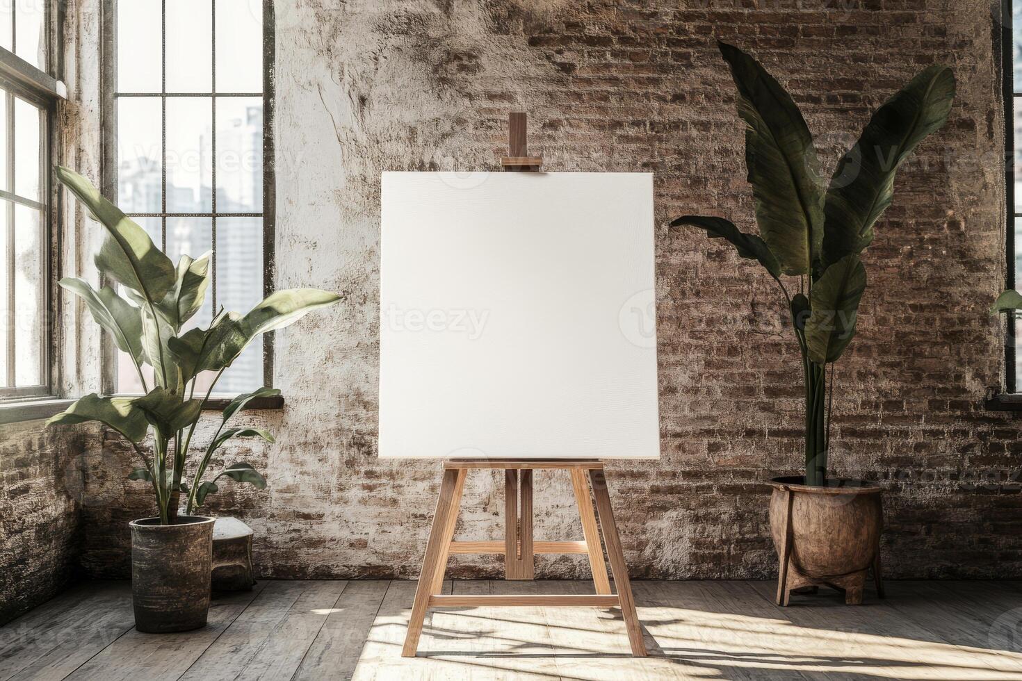 This bright loft has large windows that fill it with natural light, white walls that offer a clean backdrop, ideal for showcasing creative designs and fostering inspiration and collaboration photo