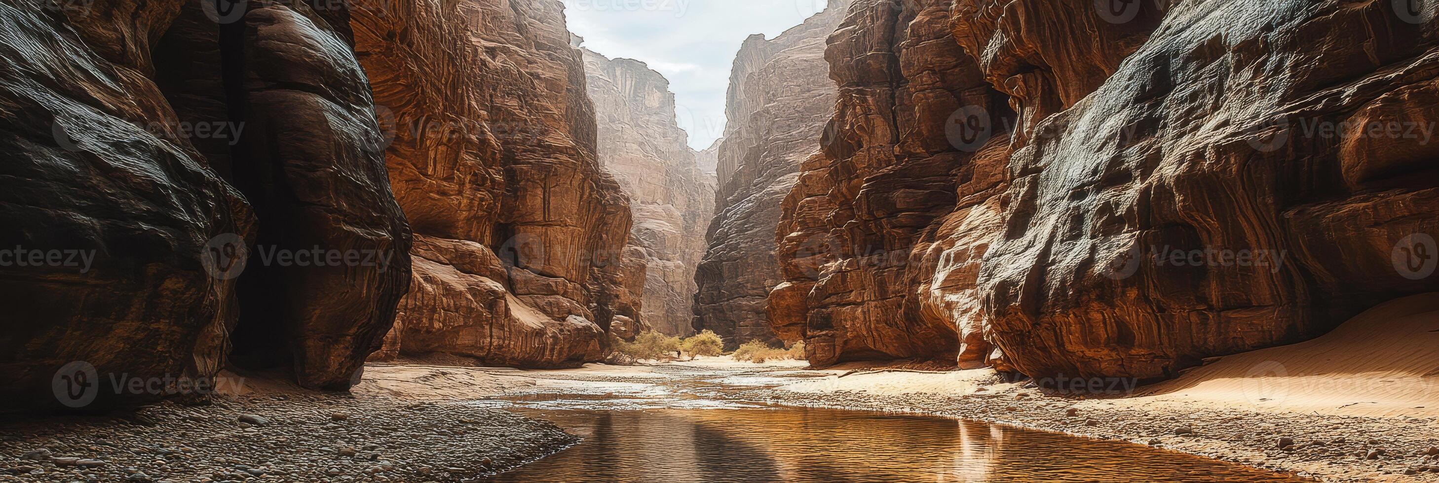 Wadi Disah, a breathtaking valley in Saudi Arabias Tabuk region, features stunning rock formations, a serene river, and captivating desert landscapes that inspire exploration and admiration photo