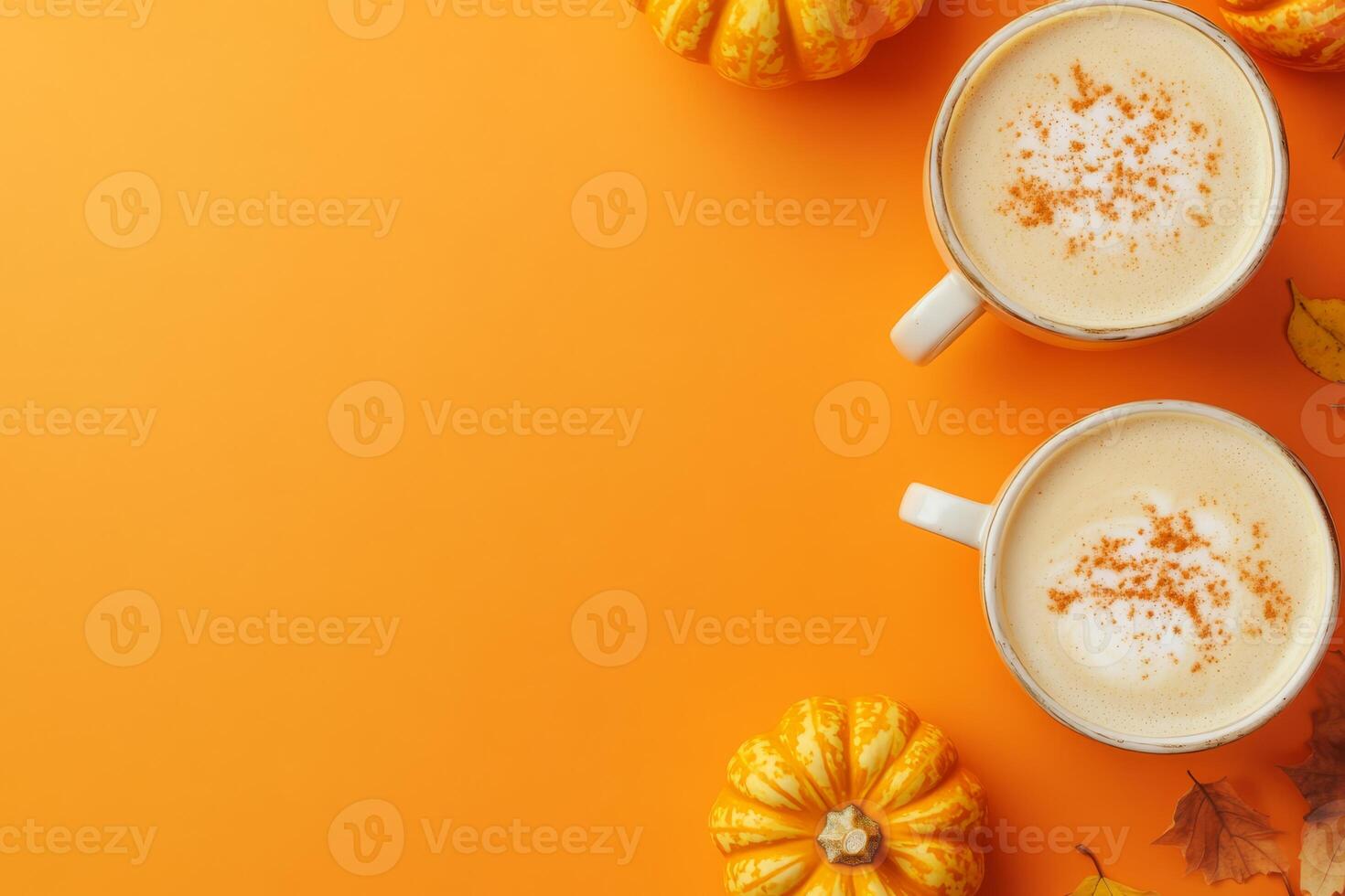 Indulge in cozy pumpkin latte, a perfect autumn treat. Enjoy rich flavors topped with warm spices, ideal for fall gatherings photo