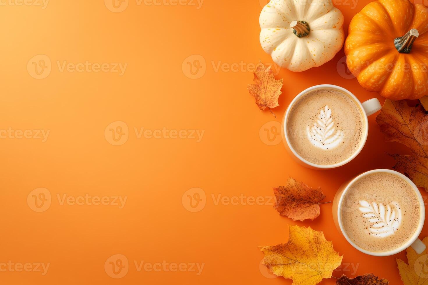 Enjoy the warm flavors of a pumpkin latte amidst vibrant autumn decor. This delightful drink is perfect for cozy fall days and Thanksgiving gatherings, adding to the comfort and celebration photo
