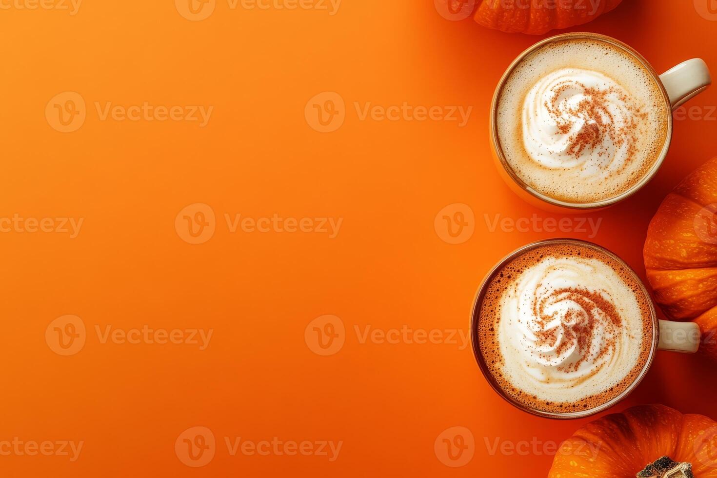 Savor a delicious pumpkin spice latte, the perfect drink for celebrating October festivities. This delightful seasonal treat brings the comforting and warm flavors of fall straight to your cup photo