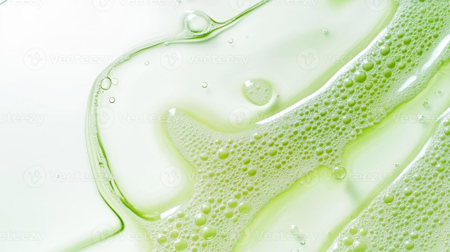 Delve into the fascinating and intricate details of a vibrant green serum, emphasizing its natural essence and wonderfully refreshing texture designed for optimal skincare and beauty routines photo