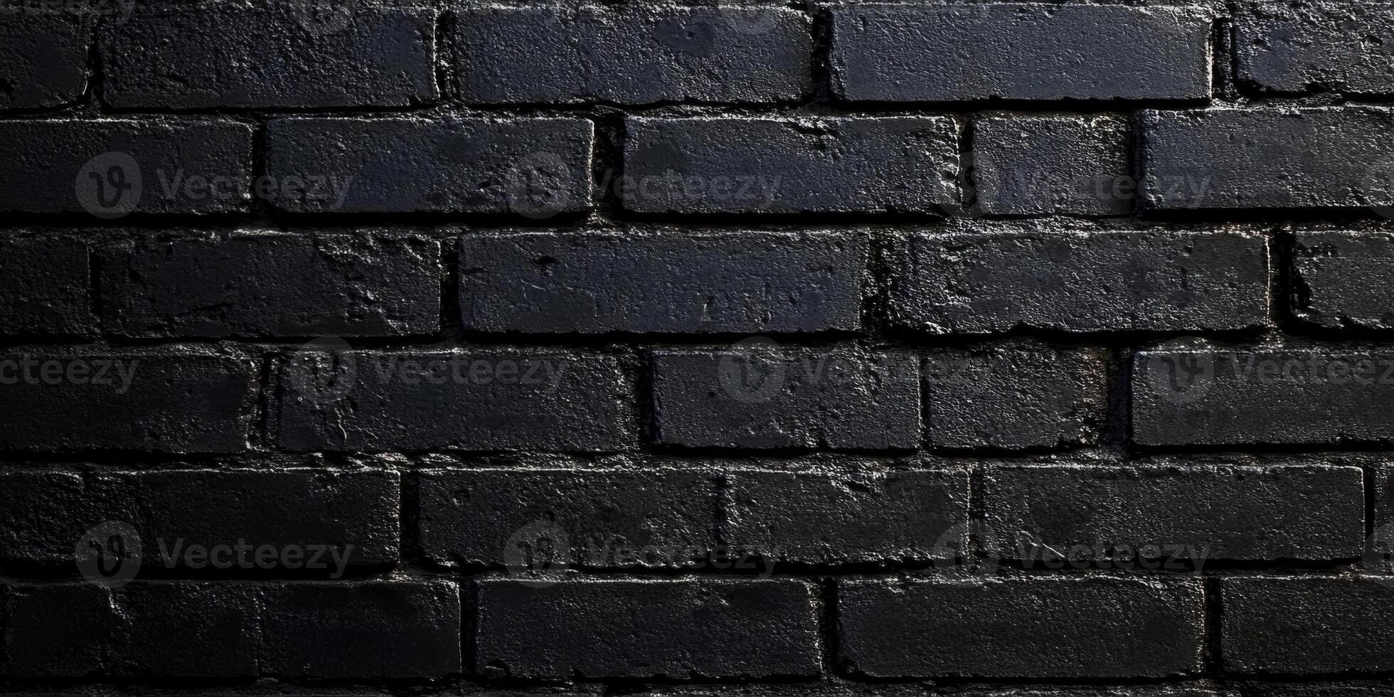 This image features a stunning closeup of a textured black brick wall that showcases a striking monochrome pattern, making it perfect for various backgrounds and abstract creative concepts for use photo