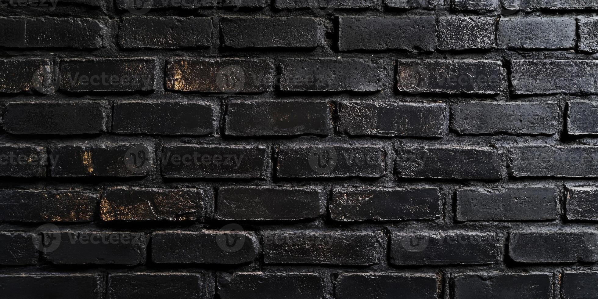This image features a closeup view of a textured black brick wall, which beautifully showcases a striking monochrome pattern characterized by a clean and minimalist aesthetic that captivates the eye photo