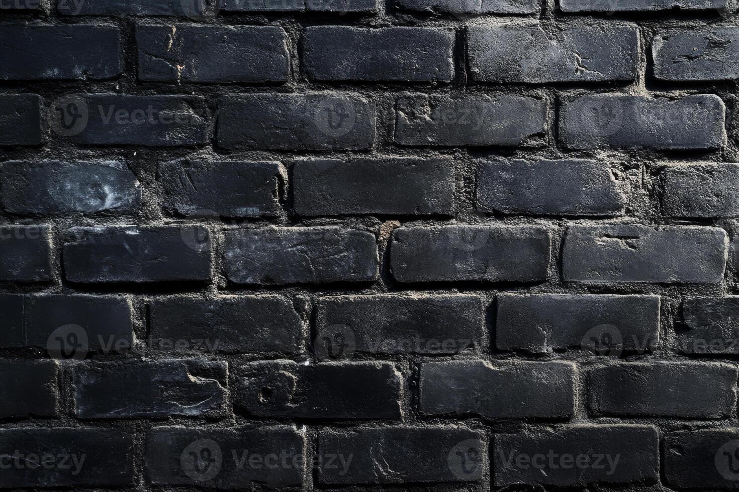 This closeup view of a black brick wall provides insight into a minimalistic yet richly textured pattern, emphasizing the abstract beauty that construction materials can offer in an artistic way photo