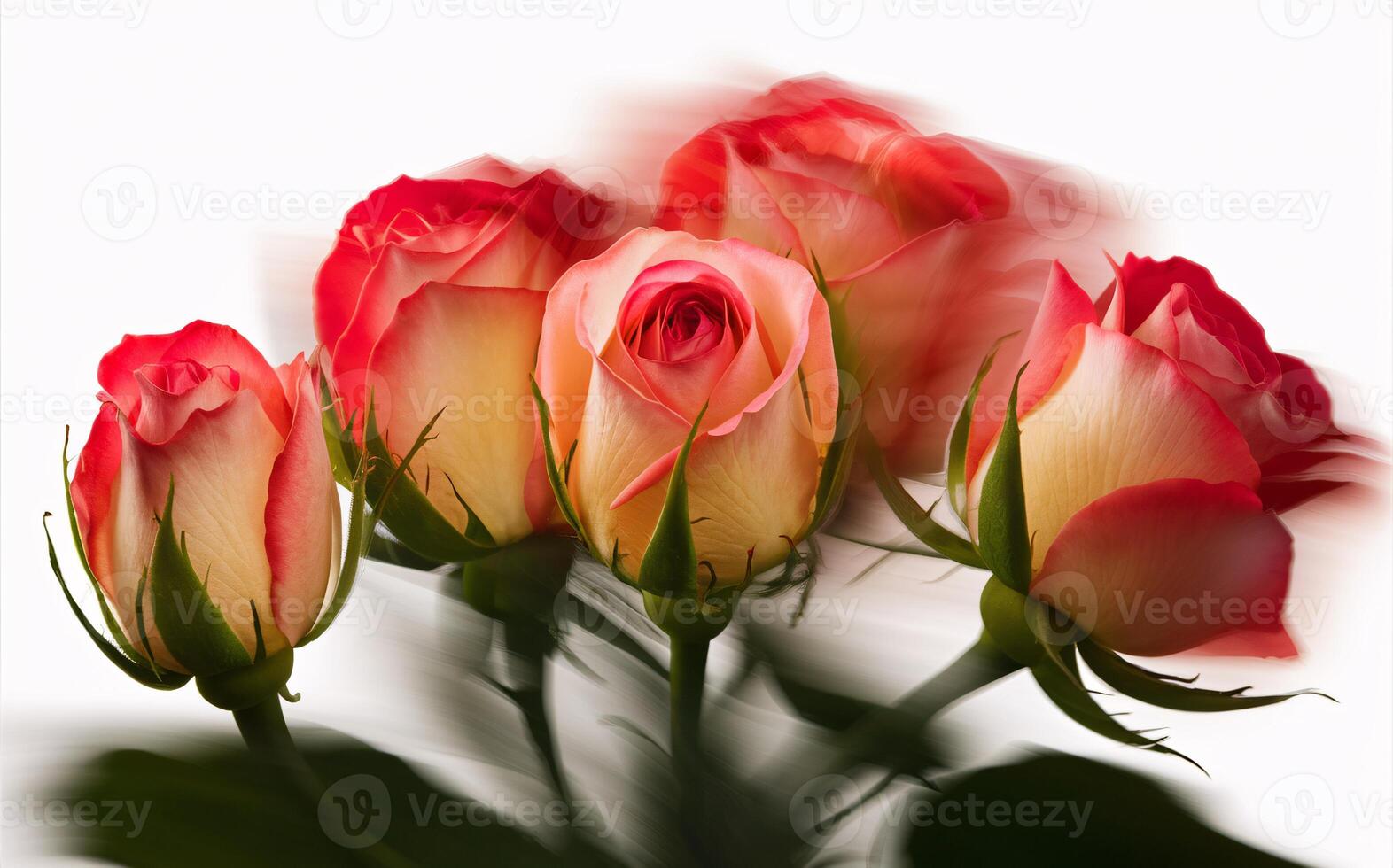 Time-Lapse Blooming Rose with Motion Blur for a Dynamic Valentine Background photo