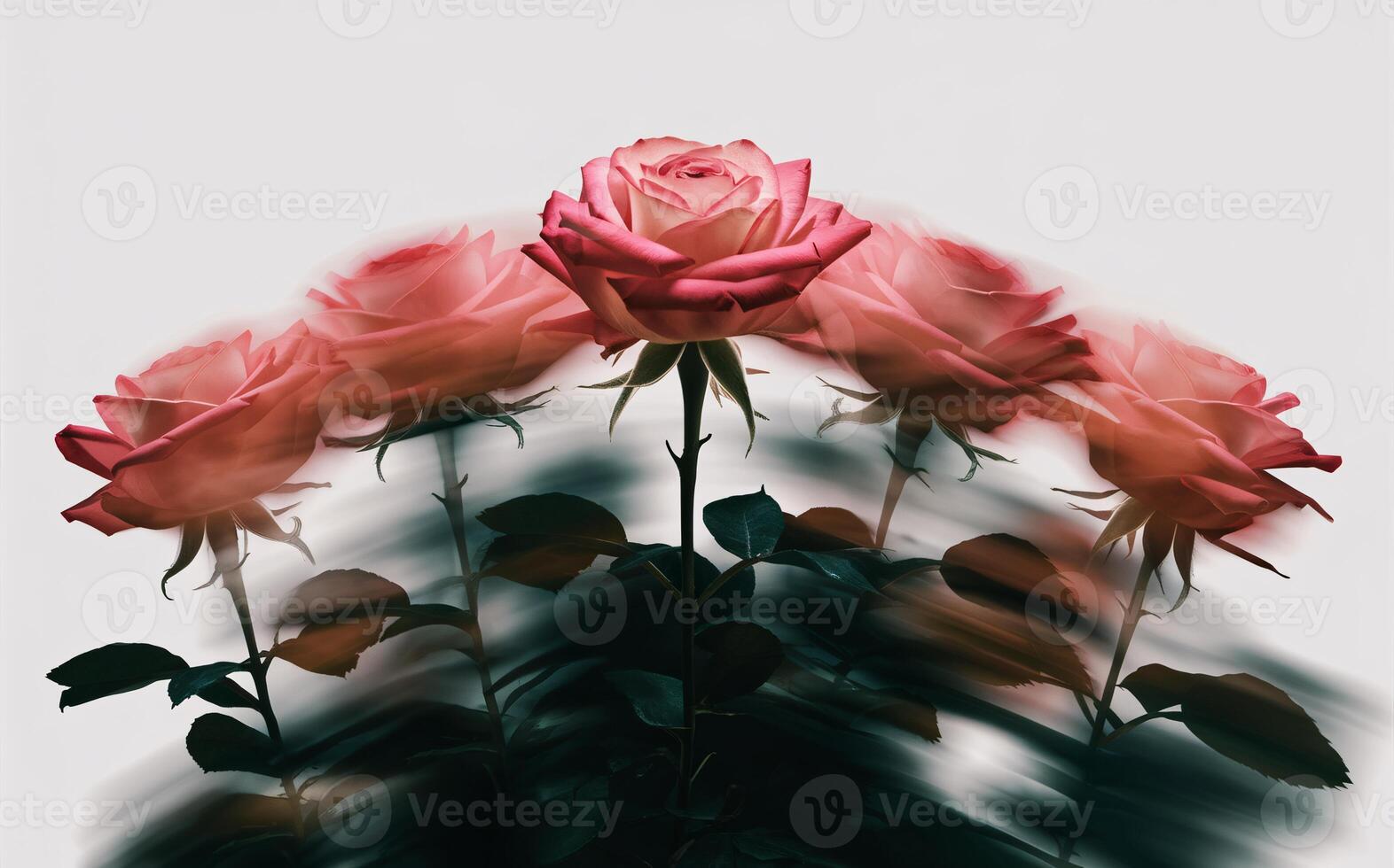Time-Lapse Blooming Rose with Motion Blur for a Dynamic Valentine Background photo