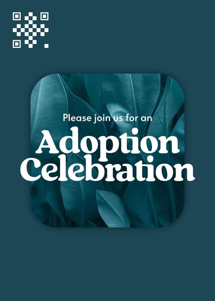 Floral Theme Adoption Celebration Invitation Card Template