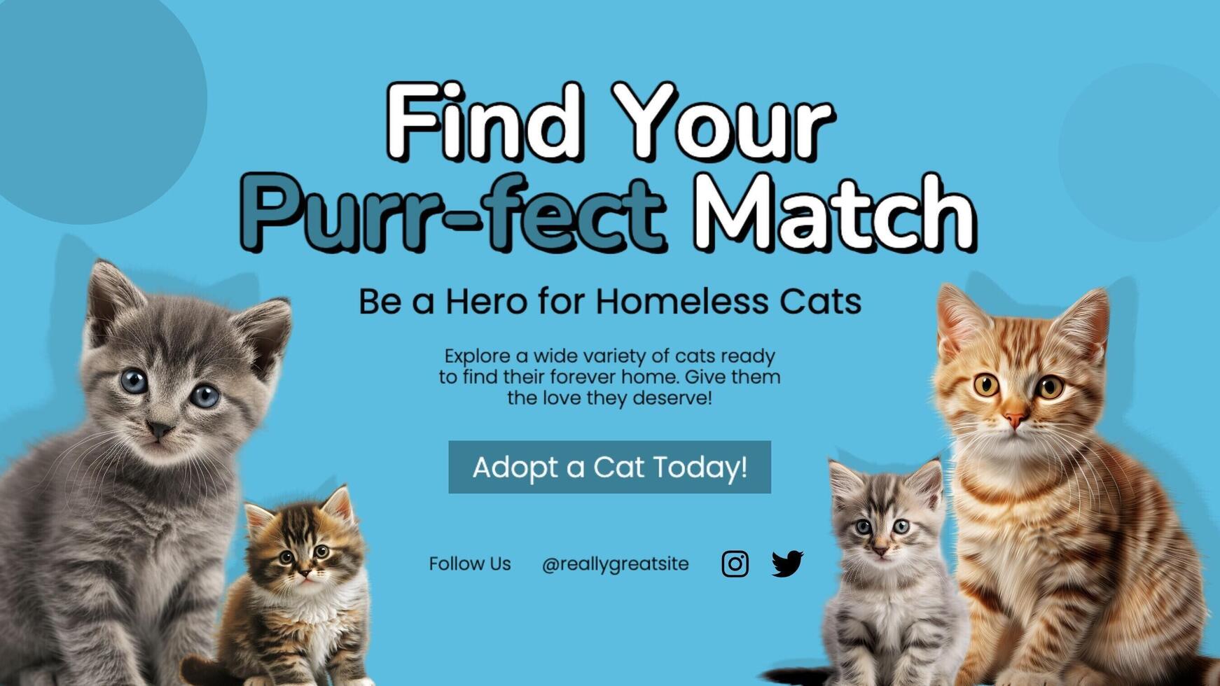 Mobile FB Cover - Cat Adoption Agency template