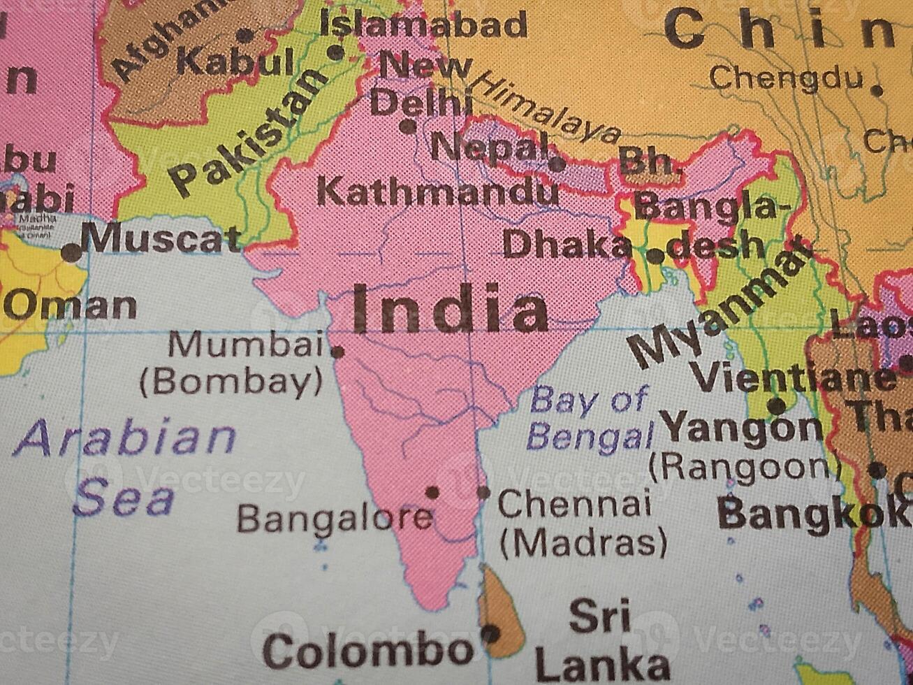 Closeup view of map - India Map Background photo