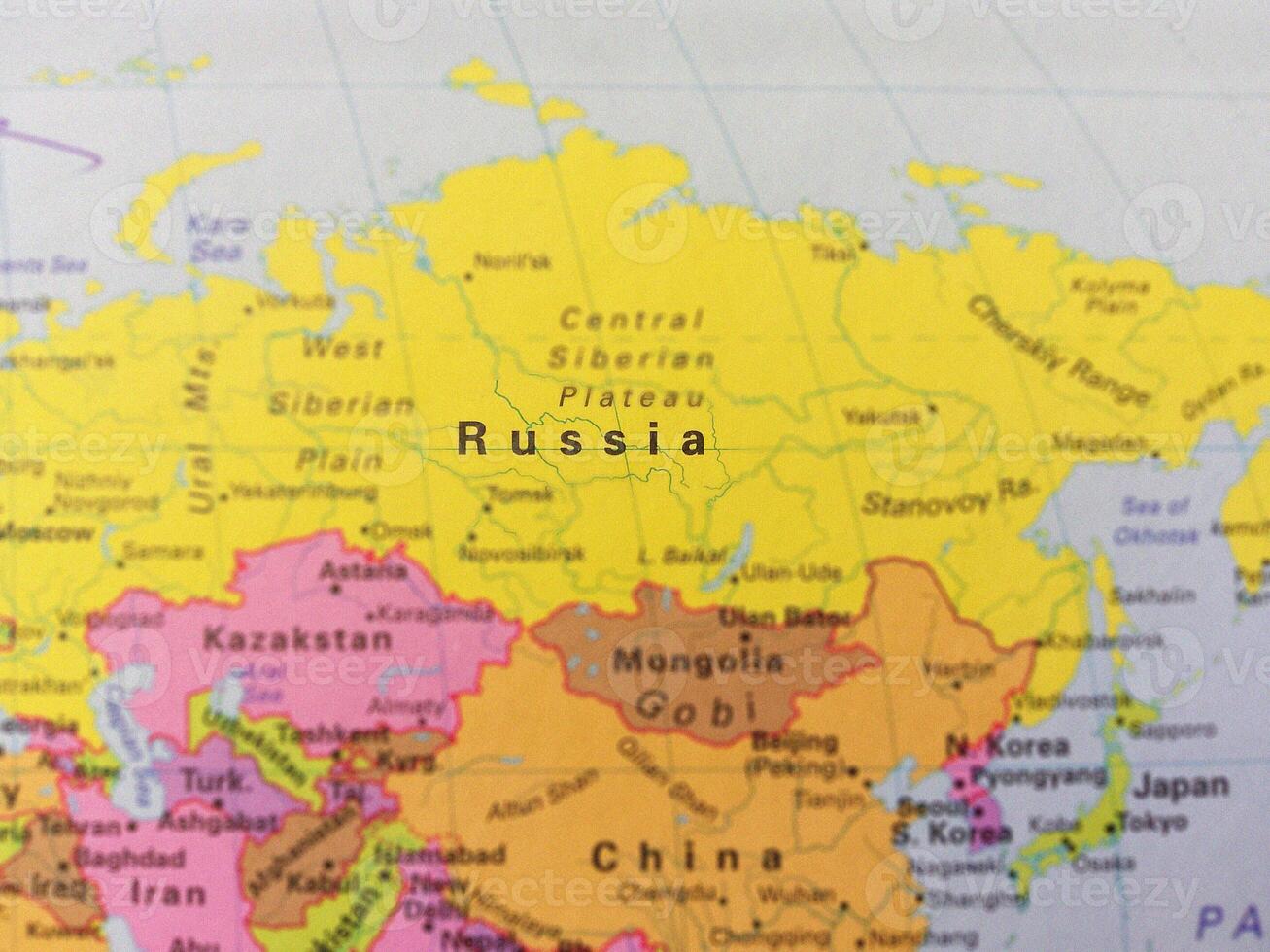 Closeup view of map - Russia Map Background photo